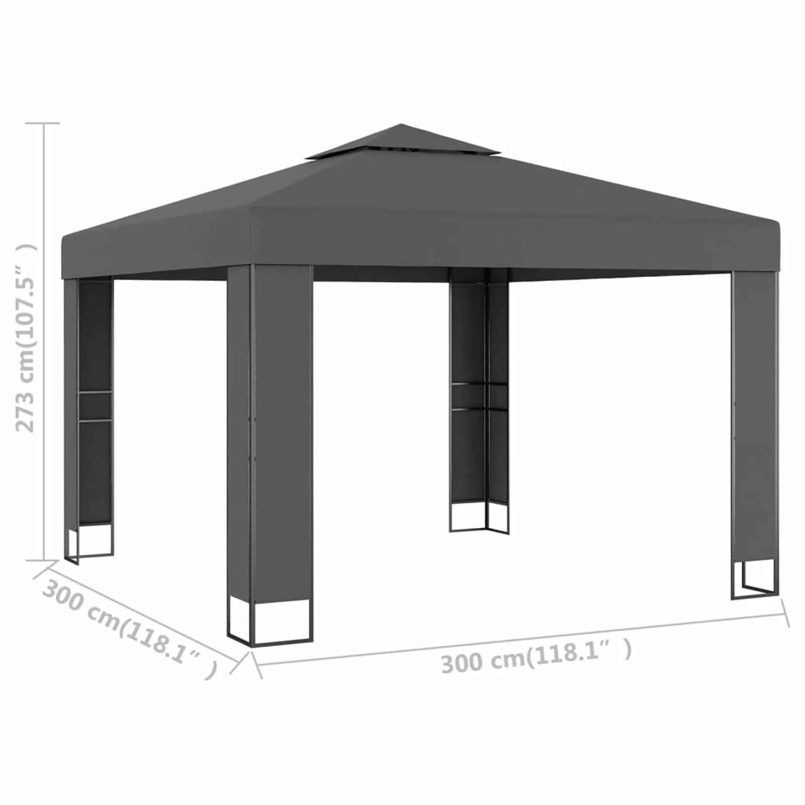 Andoer Gazebo with Double Roof 118.1