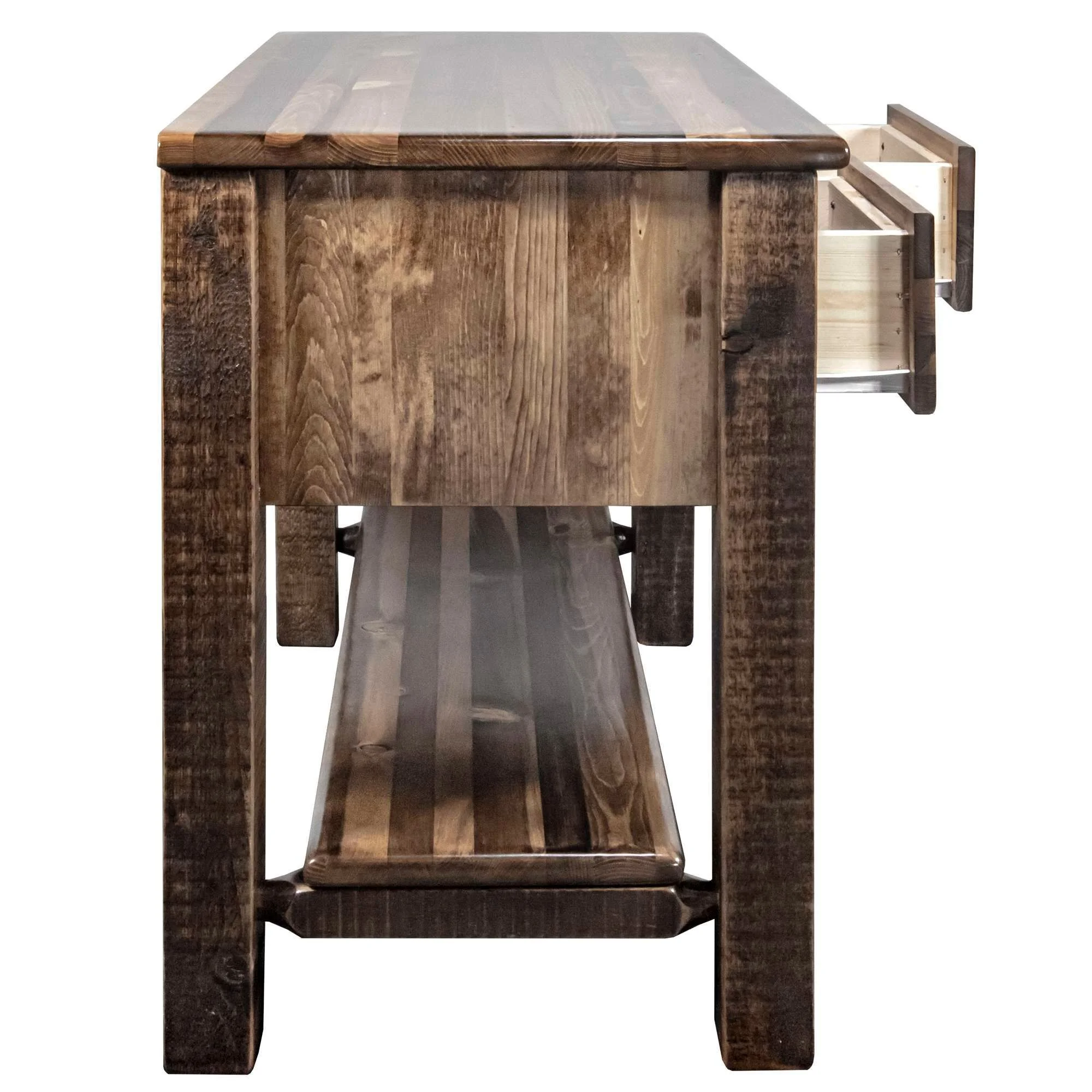 Homestead Collection Console Table w/ 2 Drawers, Stain & Clear Lacquer Finish