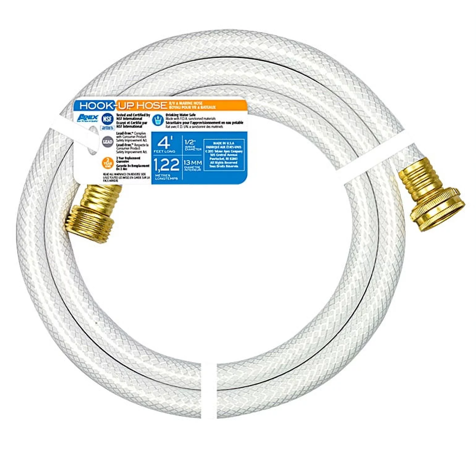Teknor Apex Aquaflex Hook-Up Hose, 1/2