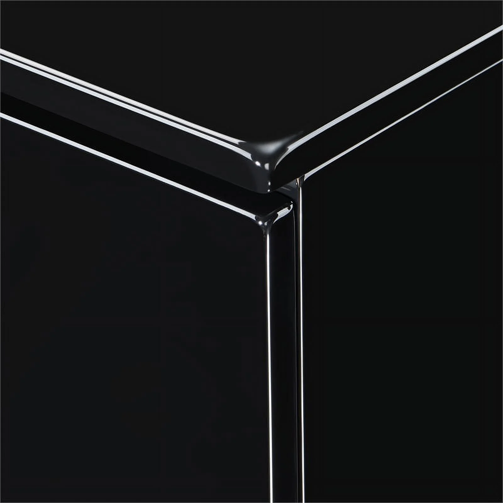 Home Square 2 Drawer Wood Nightstand in Black Finish - Set of 2