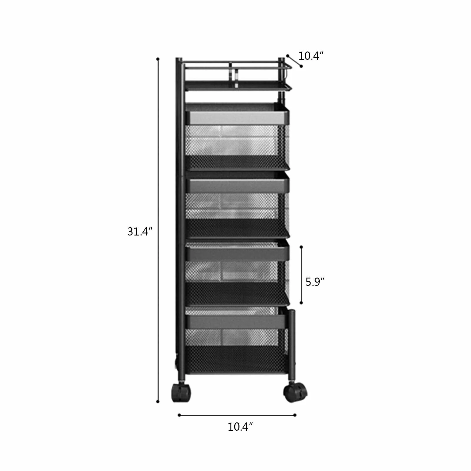 SHZICMY 4 Layer Storage Rack Kitchen Square Rotating Storage Baskets Floor-Standing Kitchen Shelf