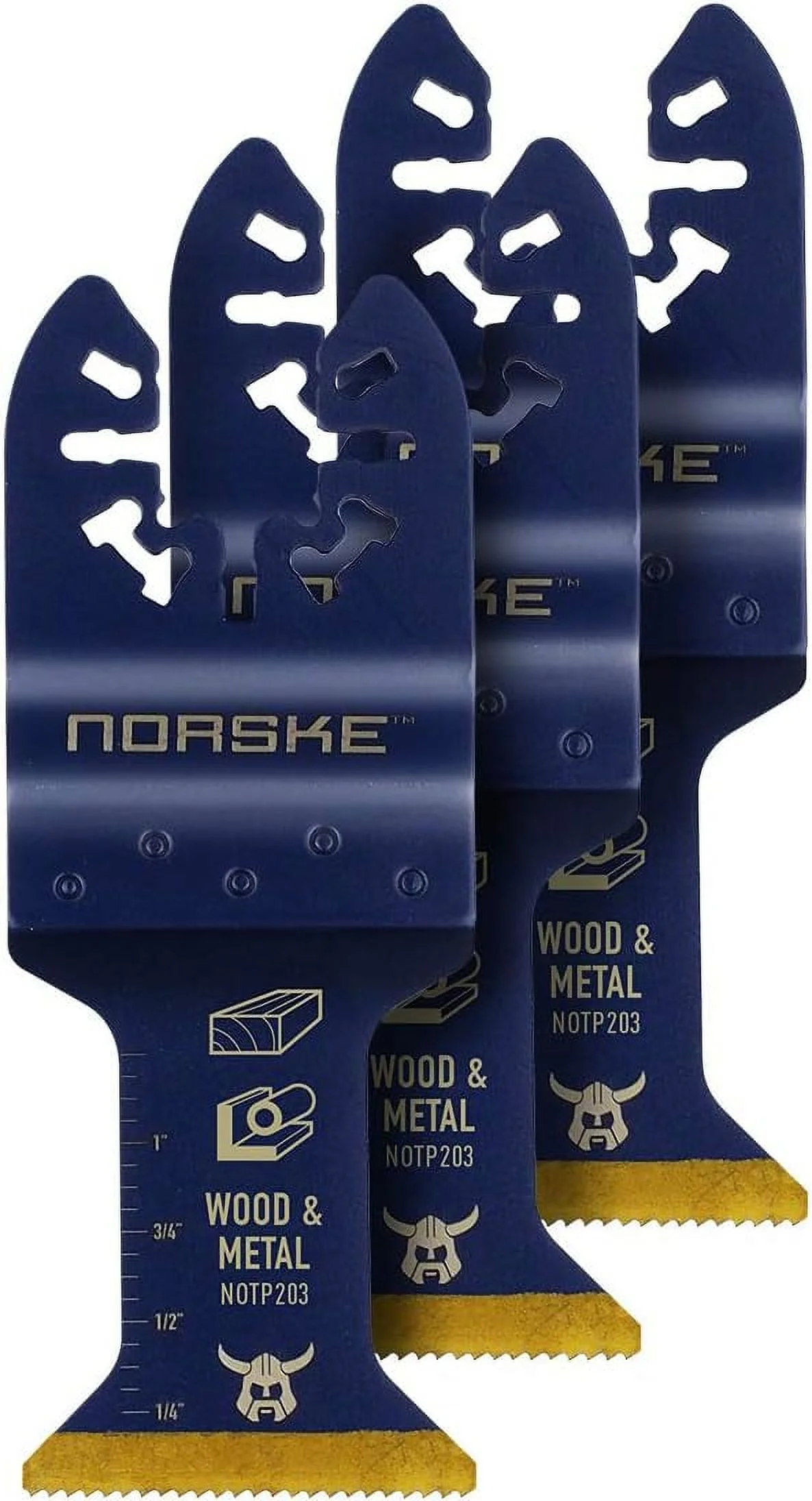 Norske Tools NOTP272 1-1/4 inch Wood and Metal Flush Cut Titanium Oscillating Multi Tool Accessory Blades (3 Pack Set)