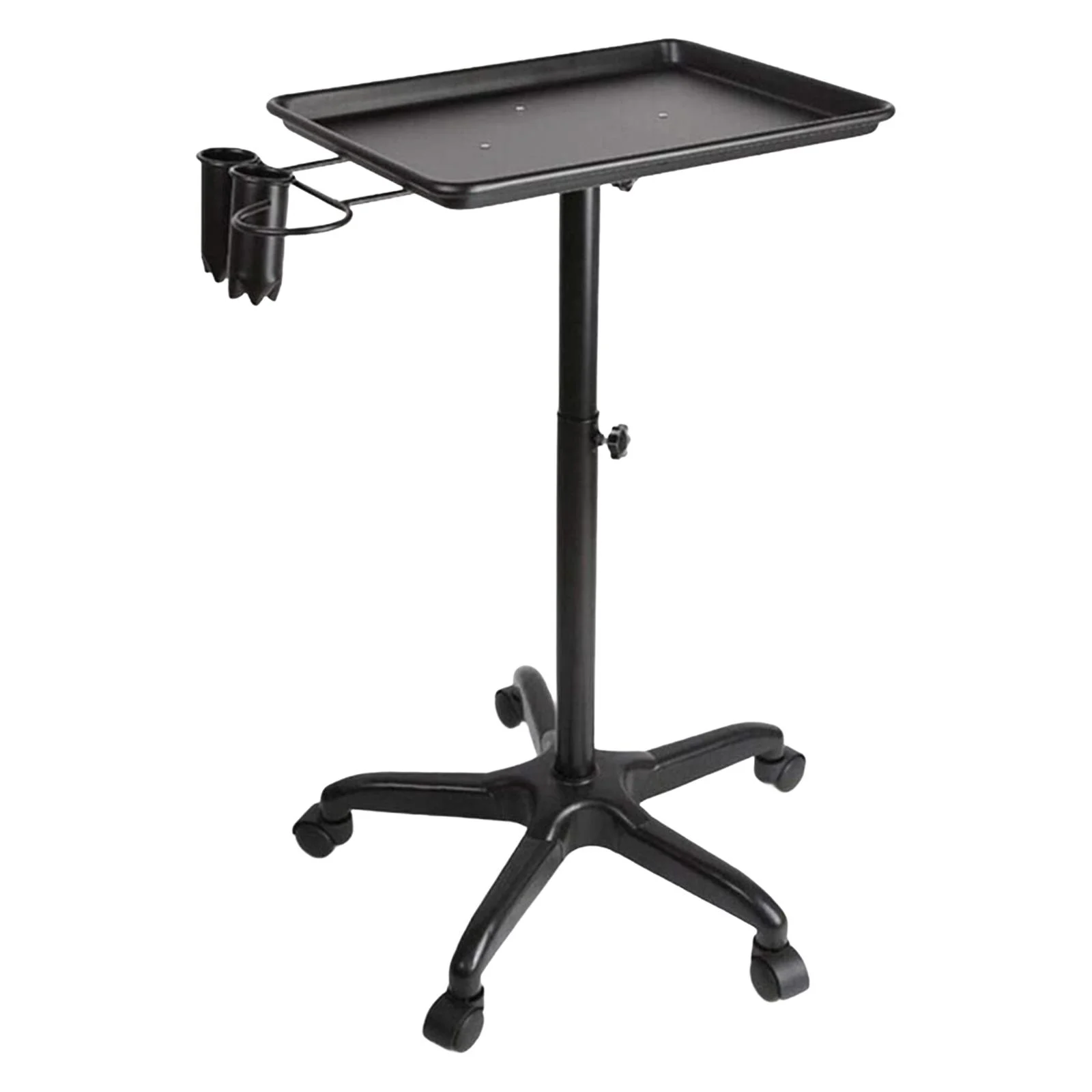 EHJRE Beauty Salon Trolley Hairdresser Cart Barber Shop Rolling Trolley Beauty Equipment Cart for Hairdressing with Hairdryer Stand black