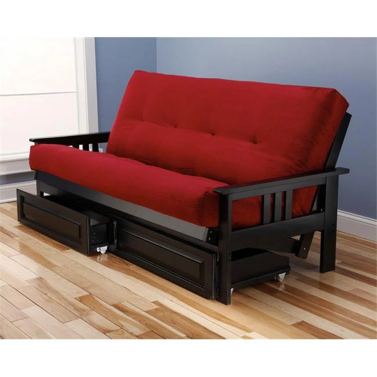 Kodiak Monterey Frame Suede Mattress - Storage Drawers, Red - Red
