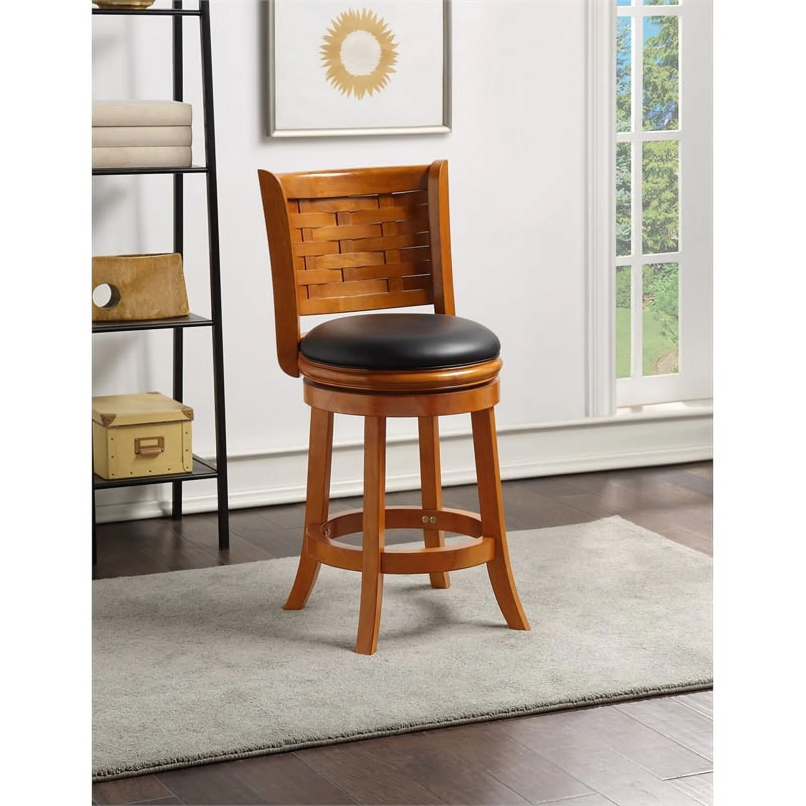 Boraam Sumatra Swivel Counter Stool - Distressed Brushed Oak
