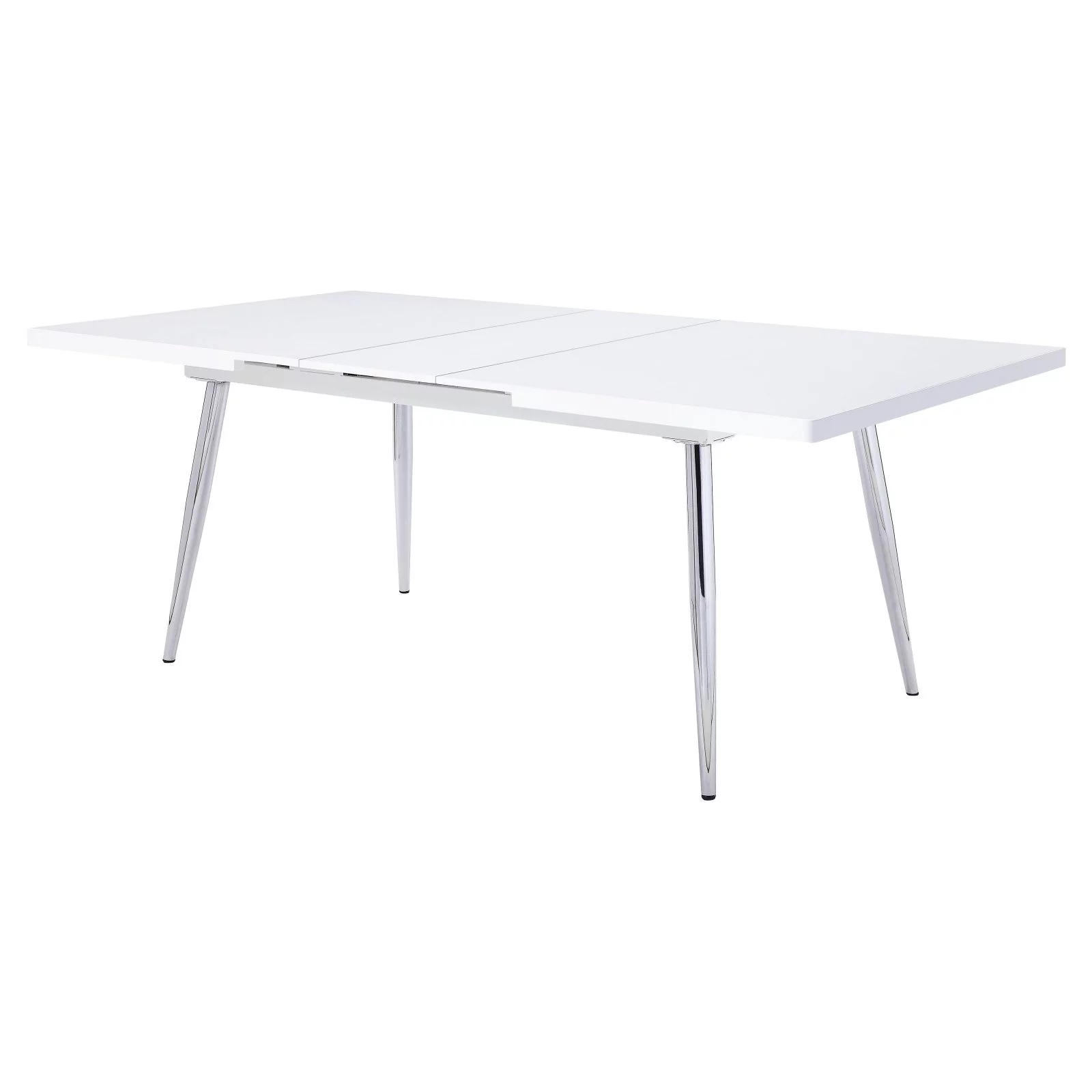 ACME Weizor Dining Table in White High Gloss & Chrome