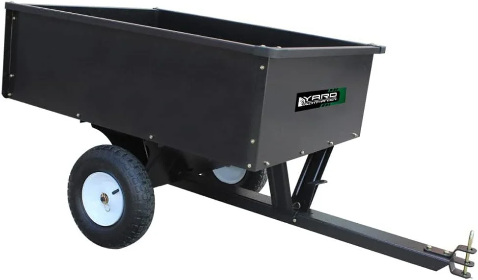 Heavy Duty Tow Behind ATV Trailer Steel Dump Cart  10Cubic Feet And 400Pound Capacity  Garden Utility Trailer  Trailers With Removable Tailgate For Riding Lawn Mower Tractor