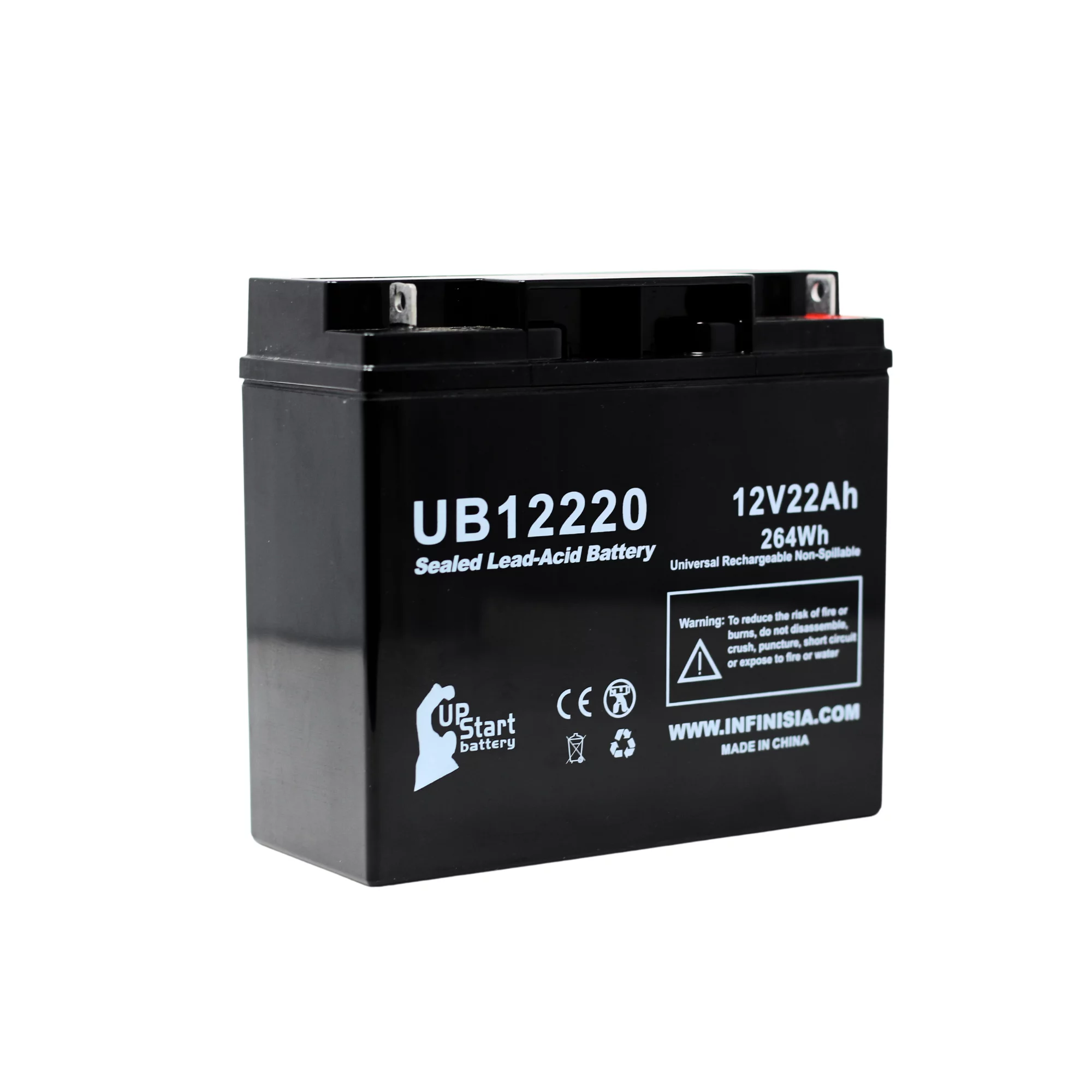 Compatible Golden Technology Alante Jr Battery - Replacement UB12220 Universal Sealed Lead Acid Battery (12V, 22Ah, 22000mAh, T4 Terminal, AGM, SLA)