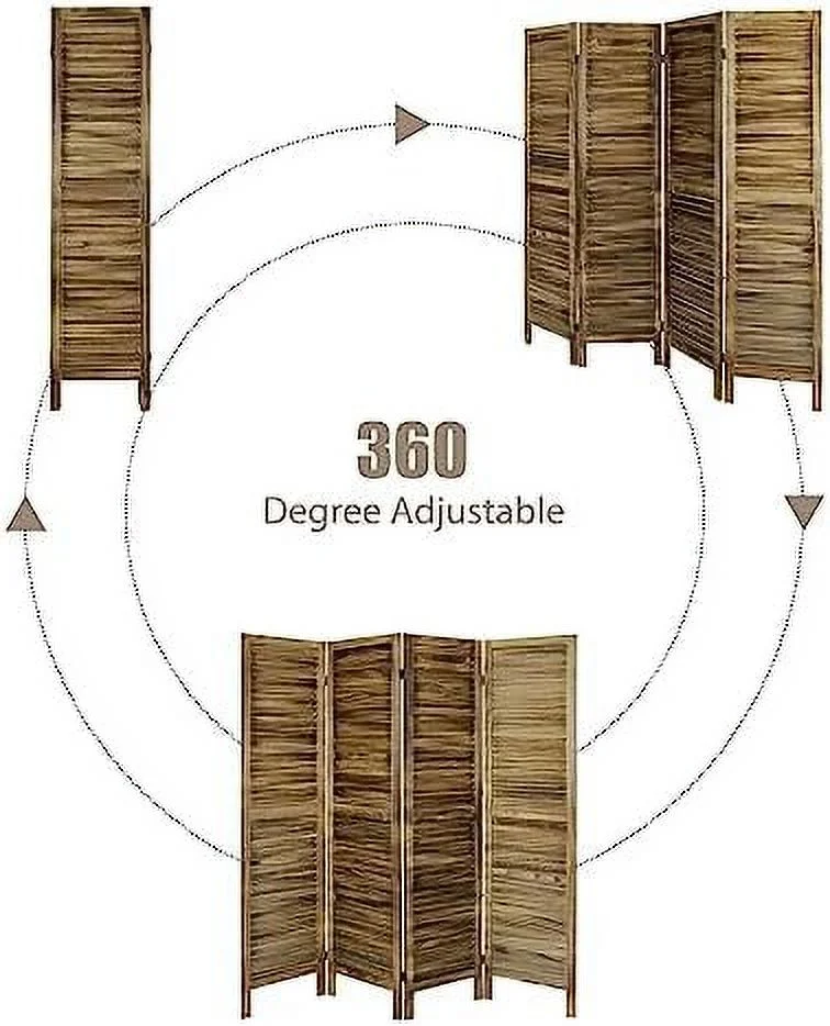 JDZHAPPYLIFE 6 Panel Room Dividers  5.6Ft Wood Room Divider and Partition Room Divider Folding Privacy Screens  Double Hinged Room Dividers Wall for Bedroom Office Living Room  Grey White