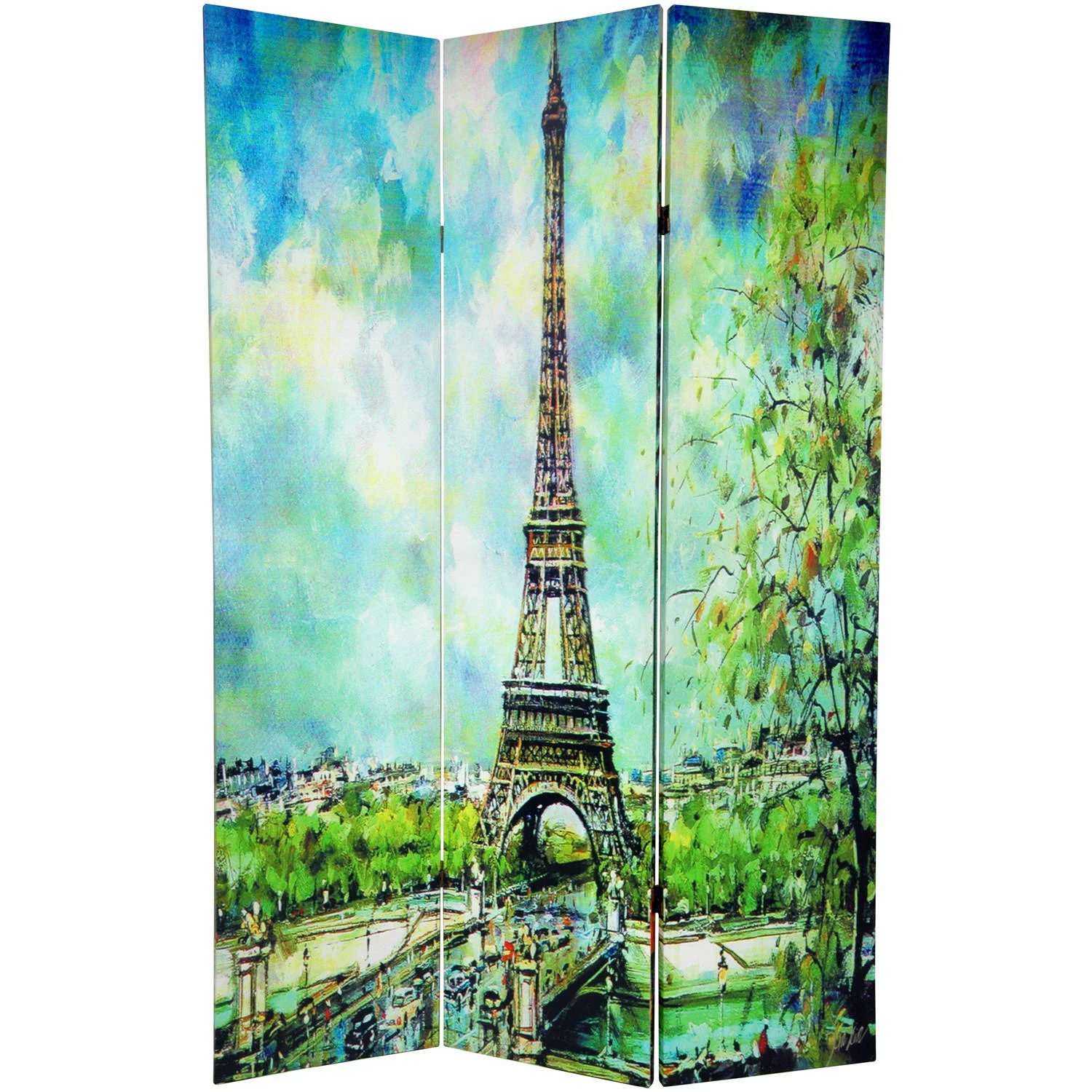 Oriental Furniture 6 ft. Tall Double Sided Paris Room Divider - 3 Panel