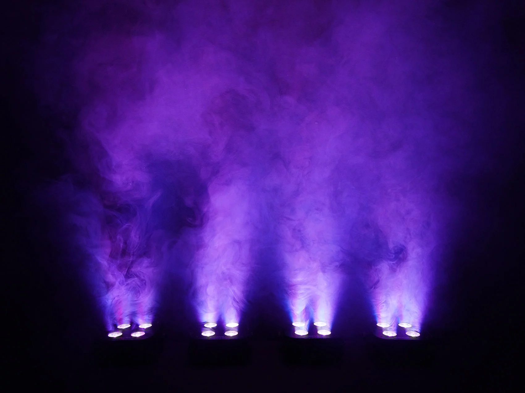 Rockville 4 PACK MINI RF4 Black DJ Par Lights+Bag+Remotes+Wireless DMX Control