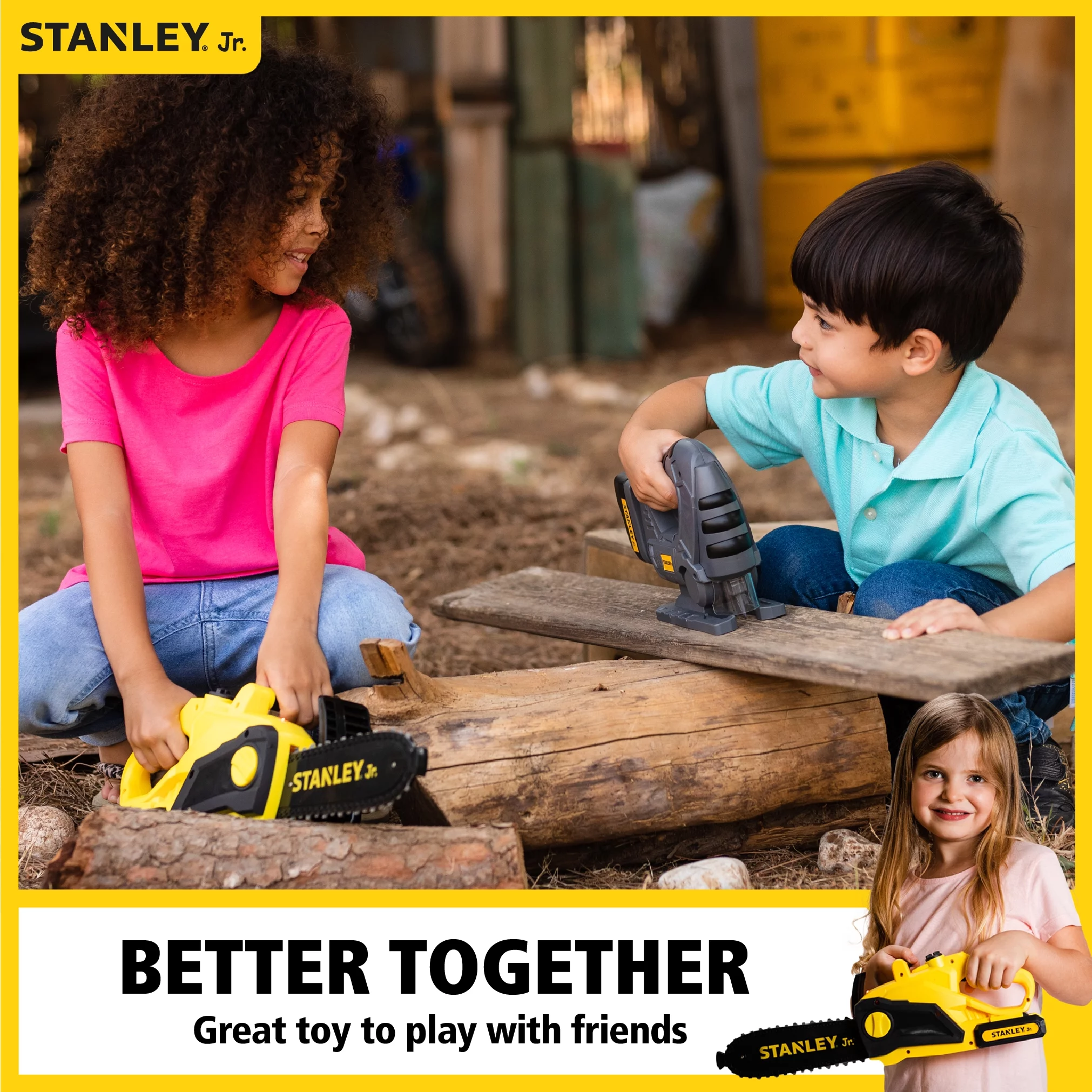 STANLEY Jr 3 Piece Toy Battery Powered Chain Saw