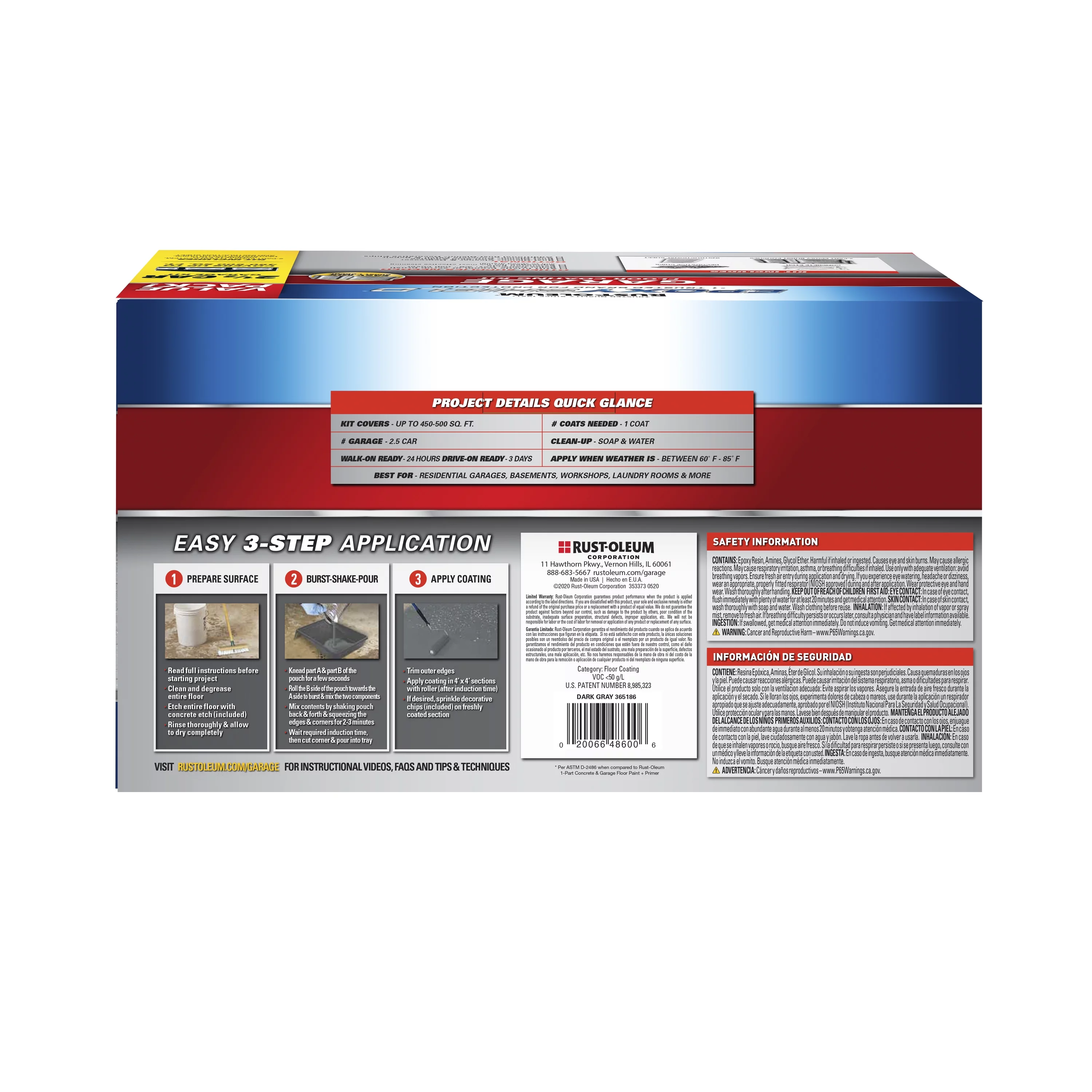 Rust-Oleum EpoxyShield 2.5 Car Garage Dark Gray, Kit