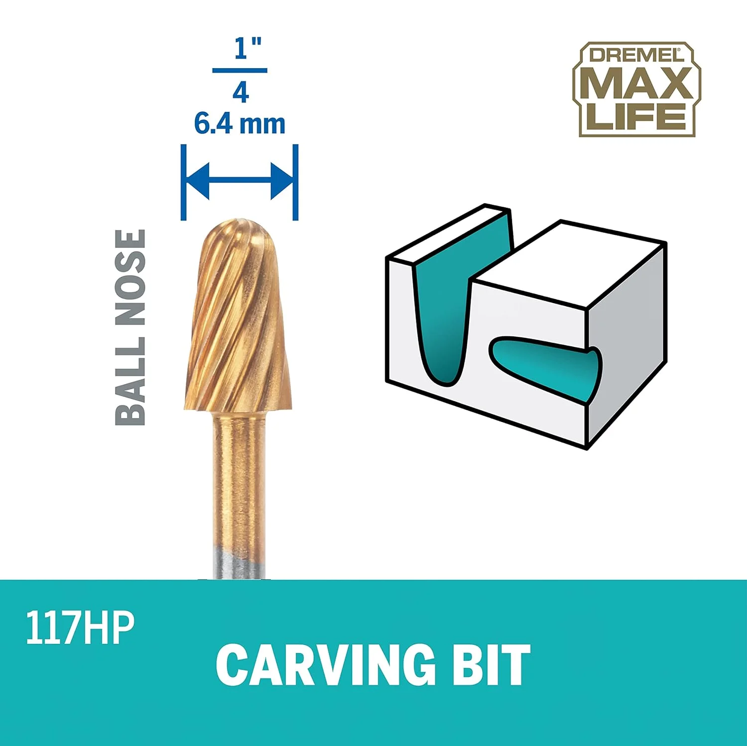 Dremel Max Life 1/4 in. X 1.5 in. L X 0.25 in. W High Speed Steel Bullet High Speed Cutter Multi-Mat