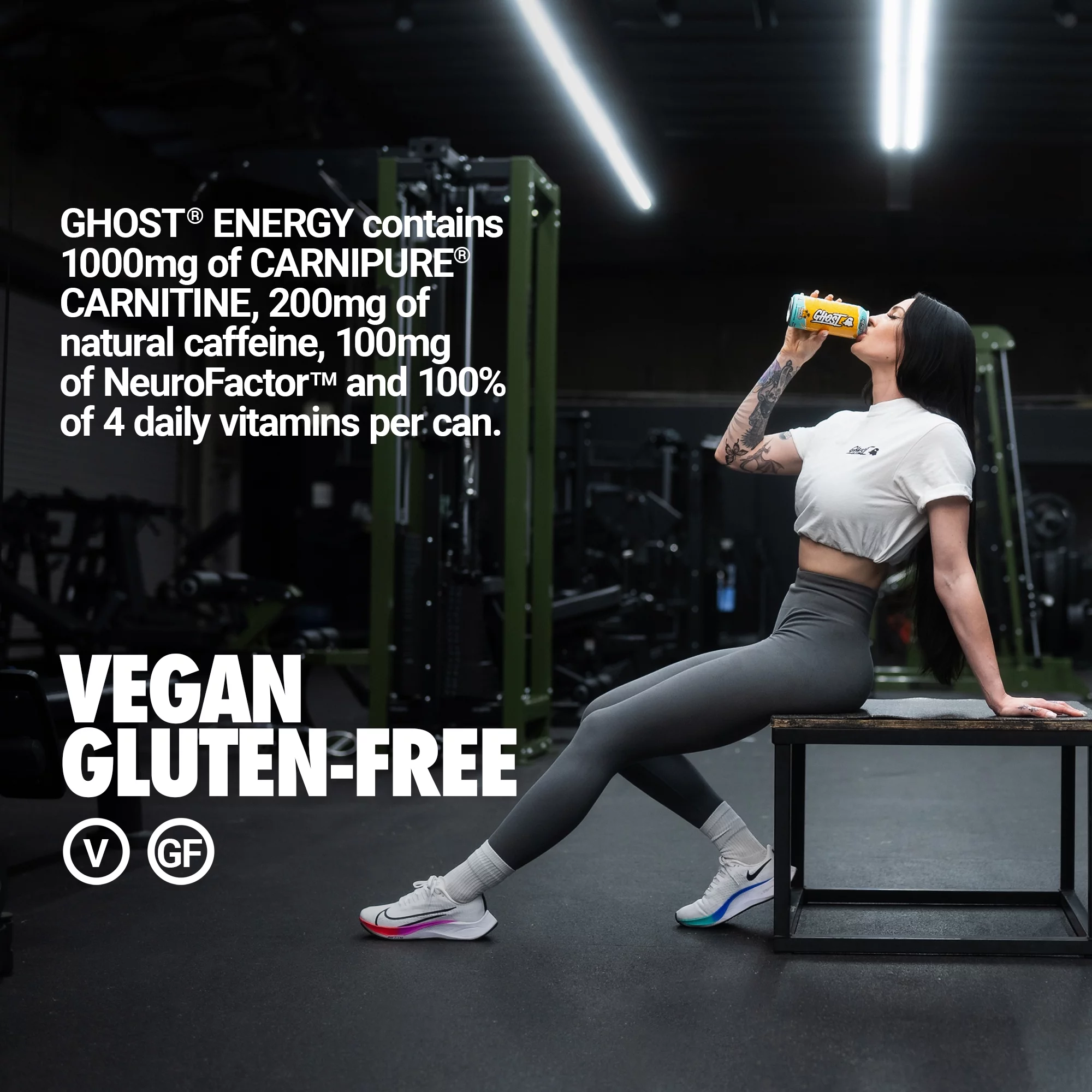 GHOST Zero Sugar Energy Drink, Tropical Mango, 16 oz Can, 12 Pk