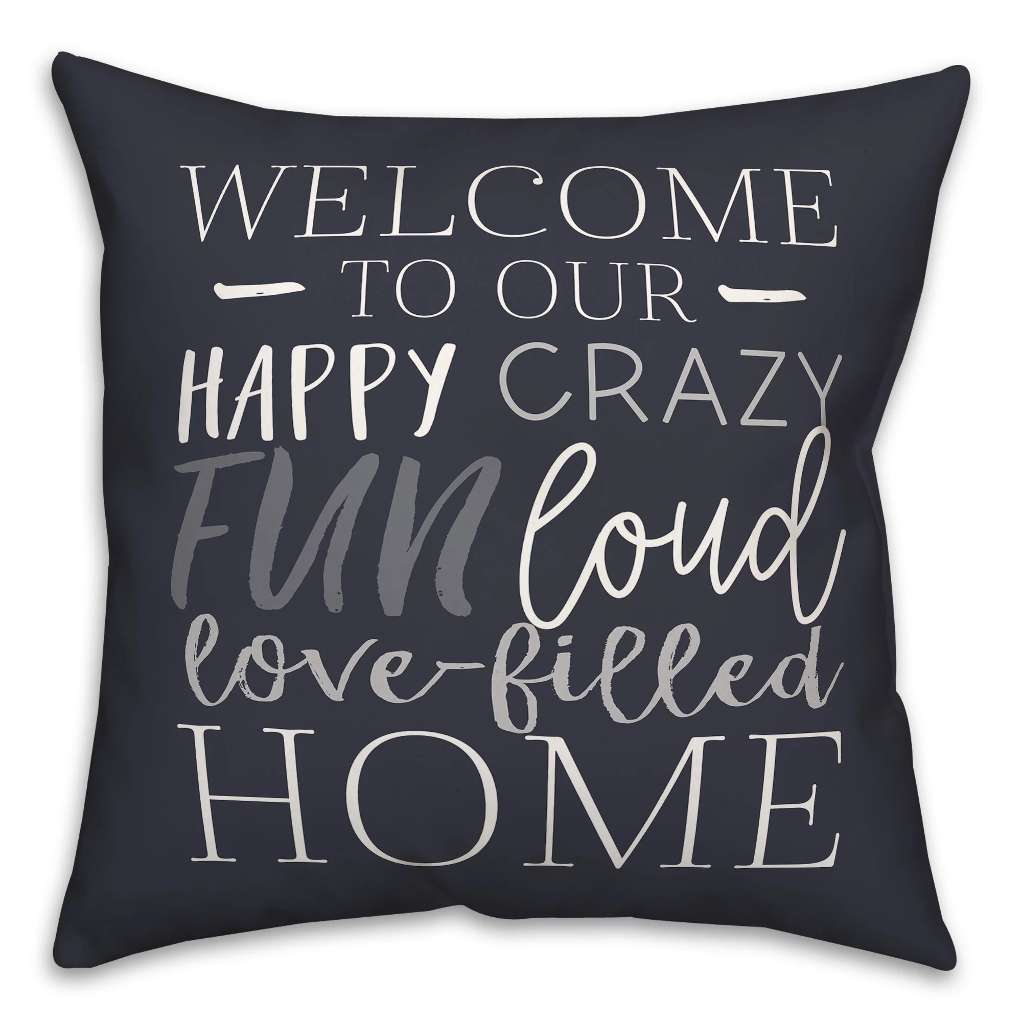 Creative Products Love Filled Home Navy 18 x 18 Indoor / Outdoor Pillow