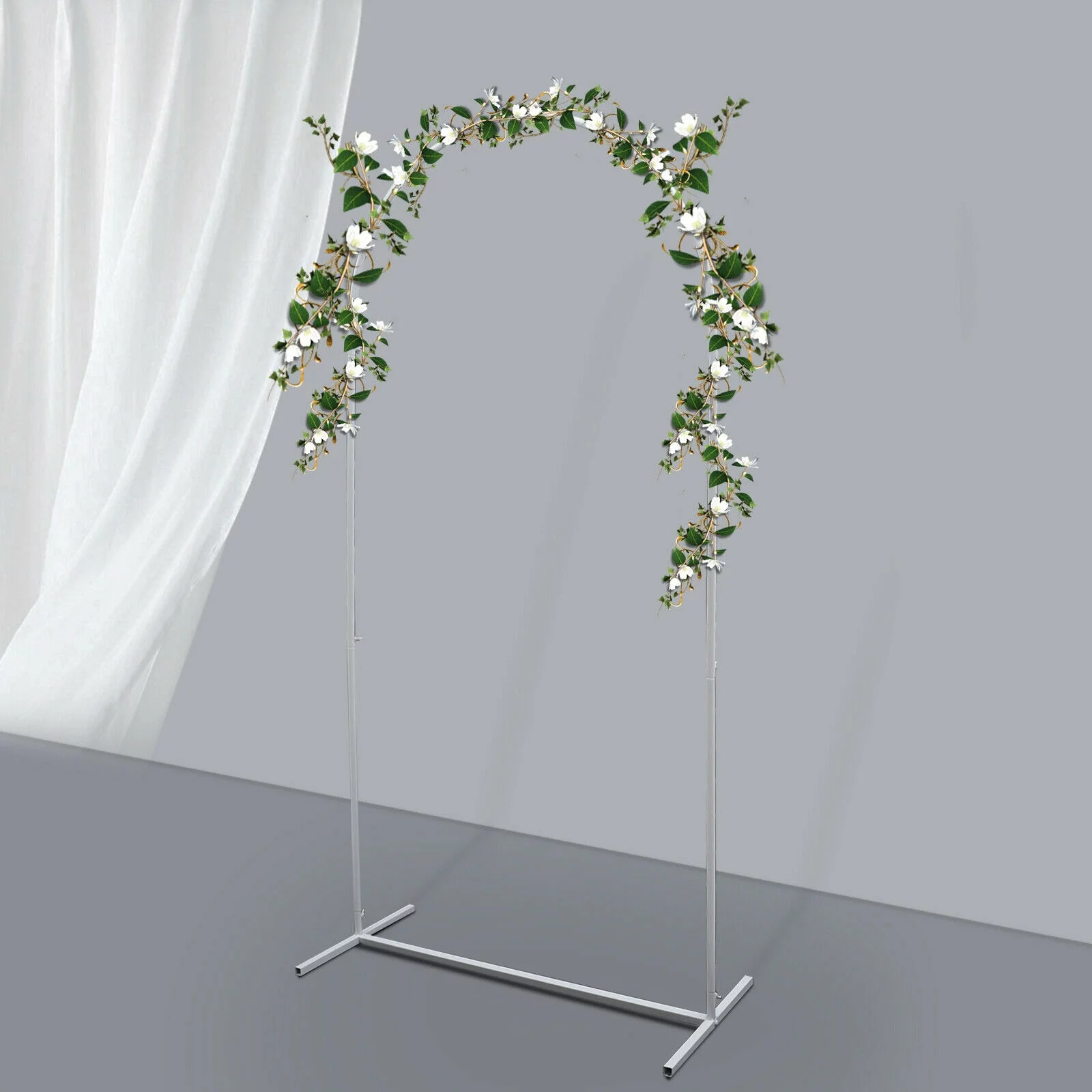 Wedding Arch Metal Backdrop Stand Balloon Flower Rack Birthday Party Decor White Wedding Arch Backdrop Venue Decor Stand Flower Frame Balloon Rack Iron White Metal Wedding Arch Backdrop Stand