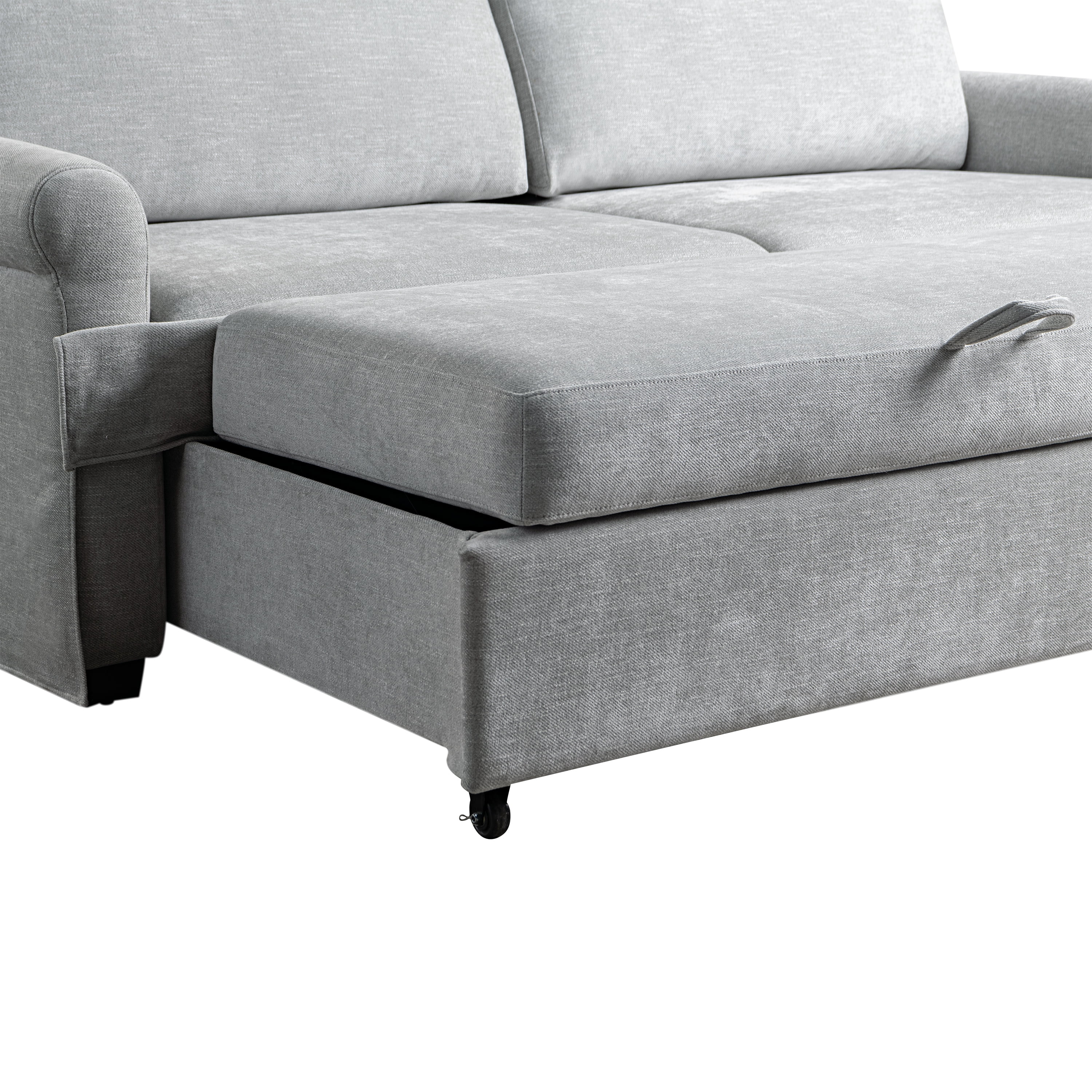 Serta Myers Modern Convertible Sofa, Light Gray Fabric