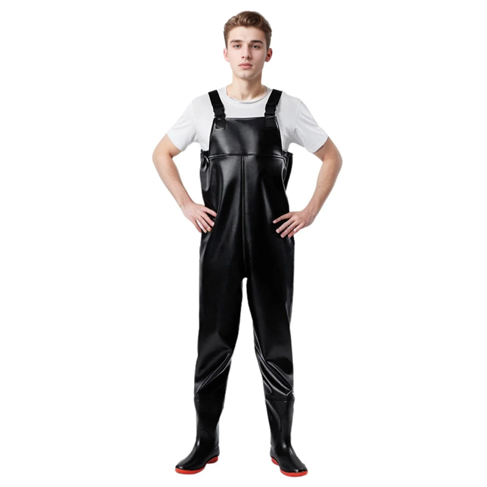 Outfit Jumpsuit Elegant Unisex Solid Color Rain Pants & Shoes Set Fishing Waders With Hip Boots For Men & Women Breathable Chest Wader For Fly Fishing & Outdoor Activiti