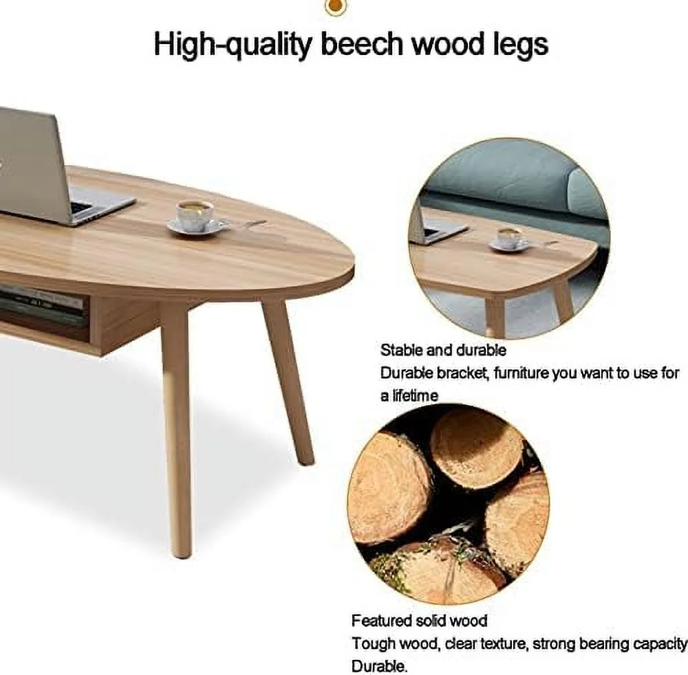 CGFHYP End Table  Sofa Table Oval Coffee Table Modern Coffee Tablesimple Industrial Modern Center Table Blue 2