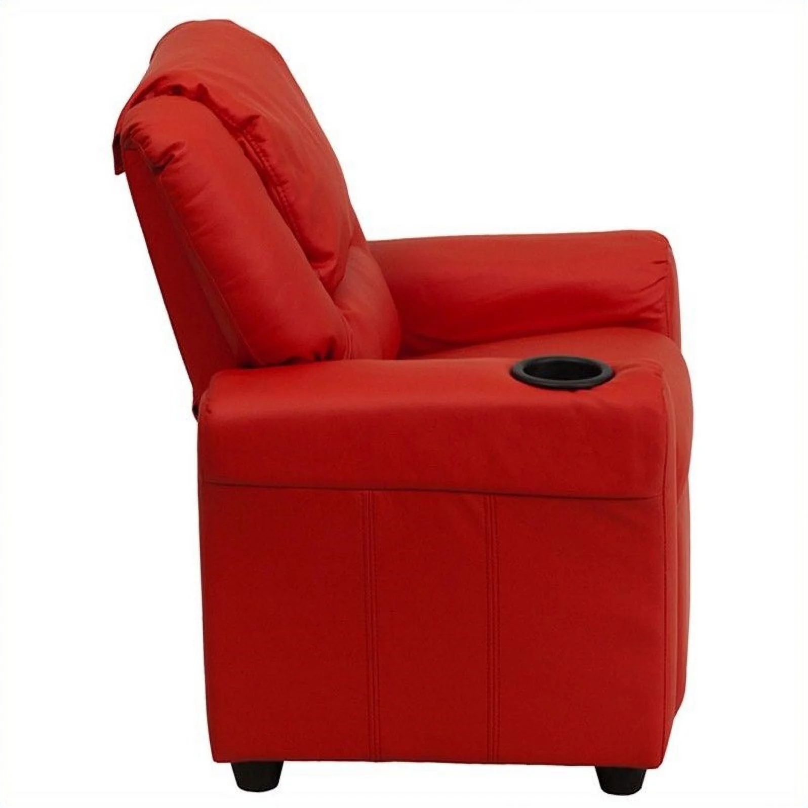 Bowery Hill Kids Faux Leather Recliner in Red