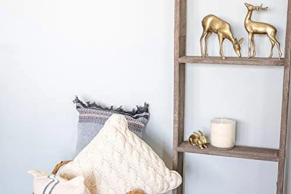 SQWDEC Blanket Ladder 3 Foot Fully Assembled | 36 Inch Rustic Reclaimed Wood Ladder for Blankets  Quilts  Towels  Throws  Decorative Items | Farmhouse Wall Leaning Ladder | Espresso by