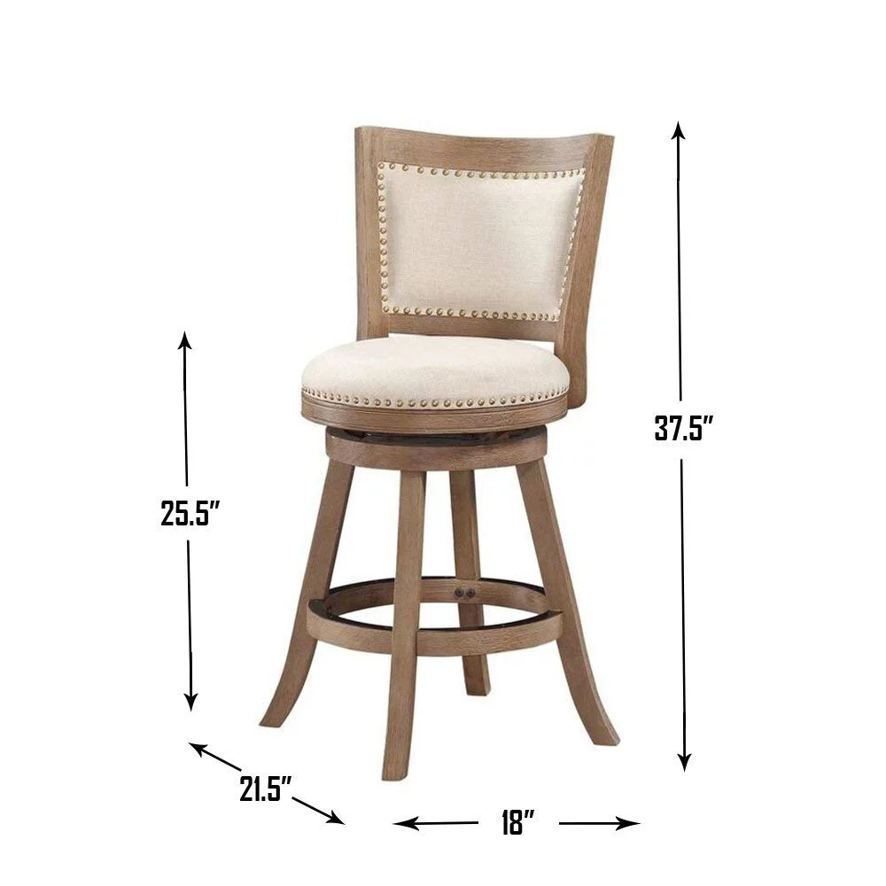 Boraam 76524 Melrose Counter Height Stool, 24-Inch, Driftwood - 2 Pack