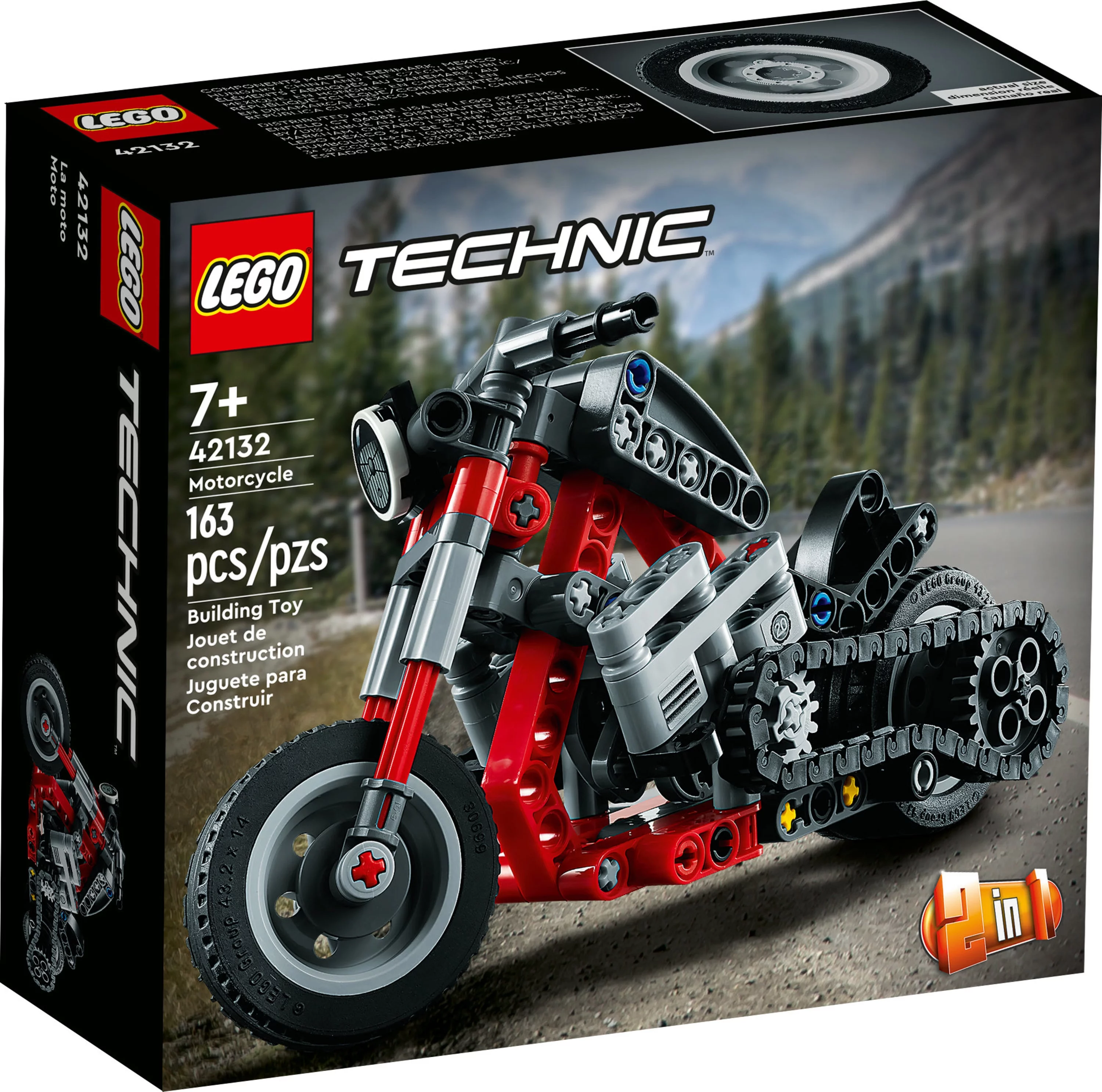 LEGO Technic Motorcycle to Adventure Bike 42132 2 in 1 Model Motorcycle Building Kit and Construction Toy, Birthday Gift for Kids, Boys and Girls