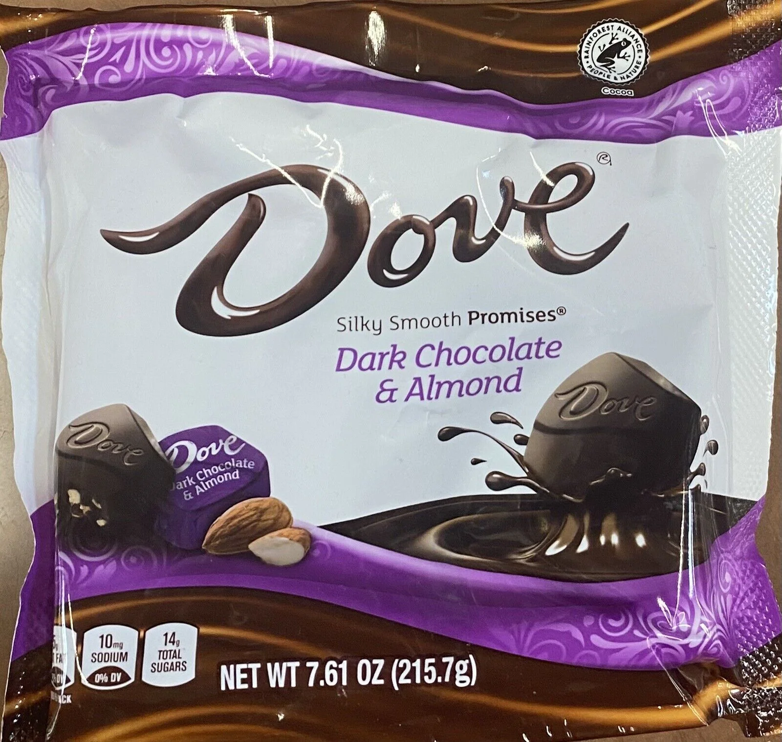 Dove Dark Chocolate & Almond Silky Smooth Promises Candy Bag 7.61 Oz