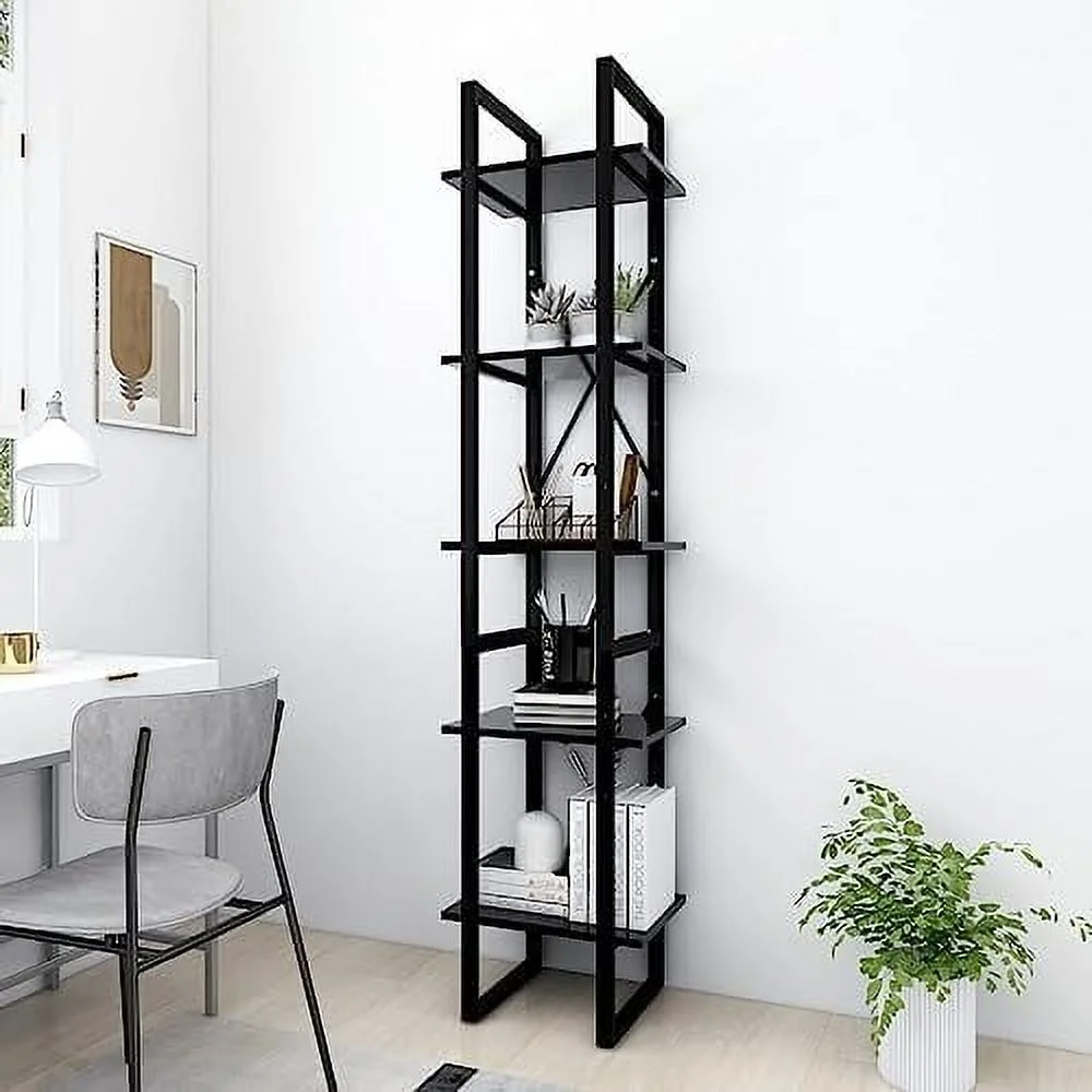 HOOMHIBIU 5-Tier Book Cabinet Freestanding Bookshelves  Bookshelves with dividers for Home Office  Living Room and Bedroom Sonoma Oak 15.7"x11.8"x68.9" Engineered Wood