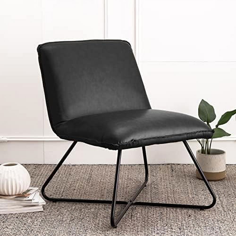 SQSFCB Accent Chair   5 Positions Recline Chair  Distressed Brown Armless Accent Chairs  17\u2033High  Comfy Mid Century Modern Chair with Adjustable Backrest for Bedroom  Living Room  Of