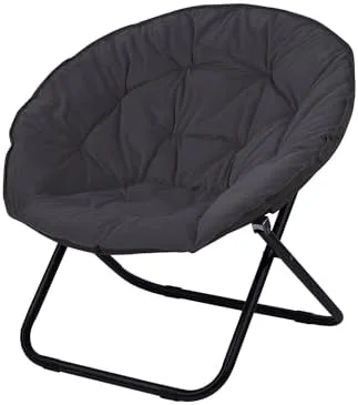 CHNBVC Foldable  Saucer Chair Comfy Cozy  Round Saucer Chair Faux Fur for Bedroom Dorm  Blue