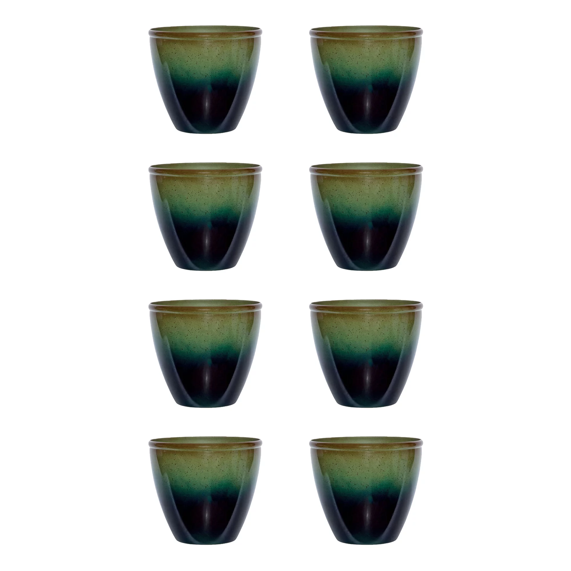 Suncast Seneca 16 Inch Decorative Resin Flower Planter Pot, Green/Blue (8 Pack)