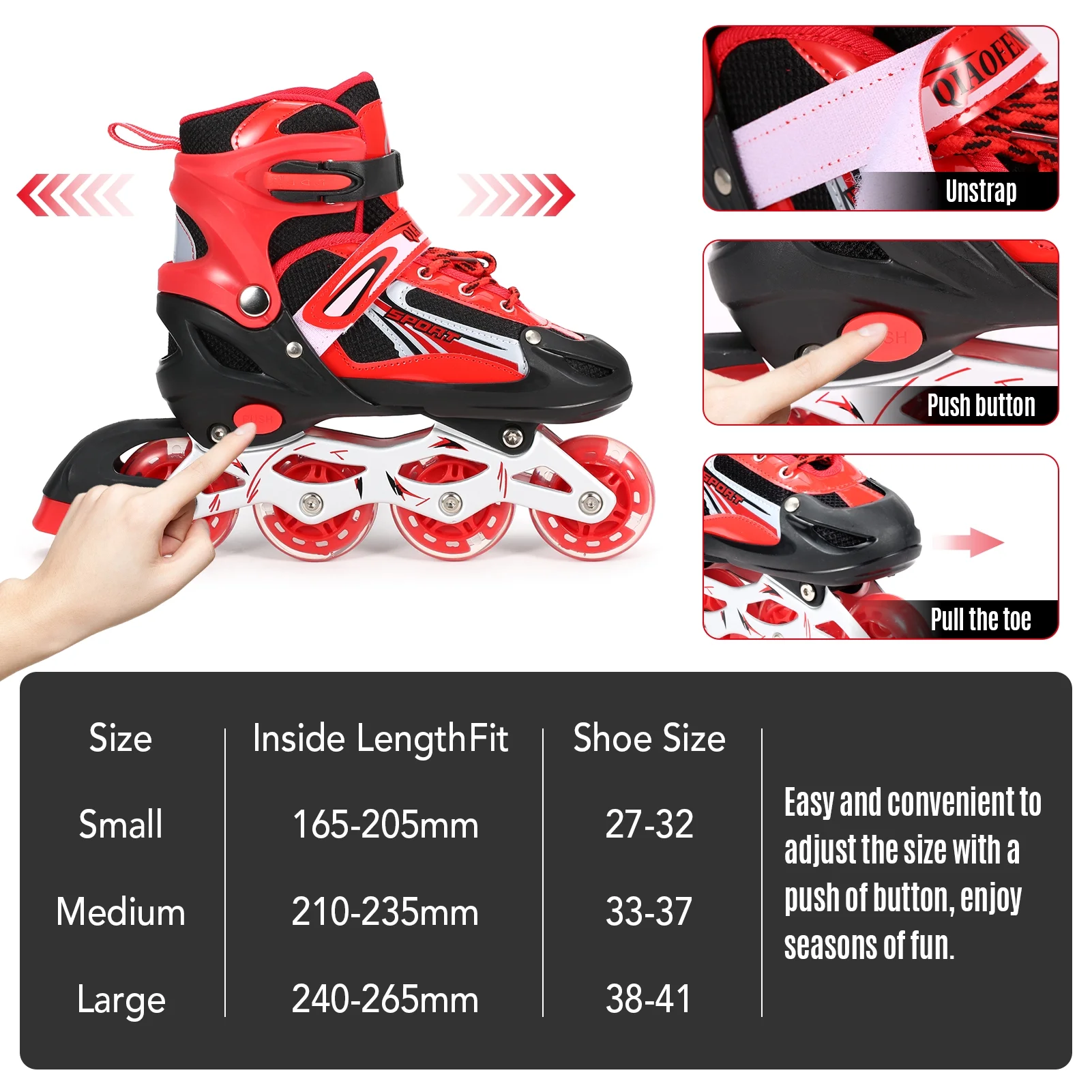 Dadypet Inline Skates,Adjustable Inline Up Wheels Kids Men Inline Up Wheels Men Women SIUKE Women(S) BUZHI