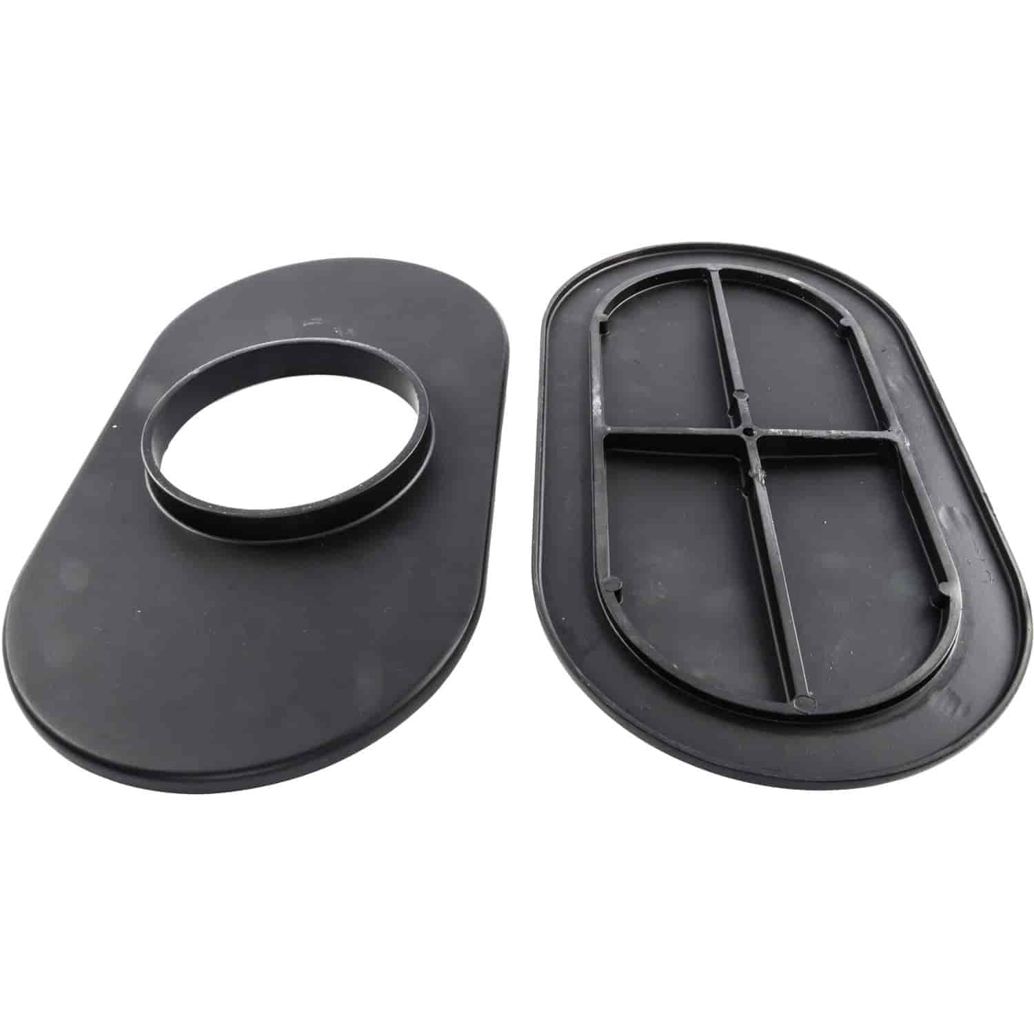 JEGS 500090 Oval Air Cleaner 15 in. L x 8 1/4 in. W x 3 in. H Full Finned Design