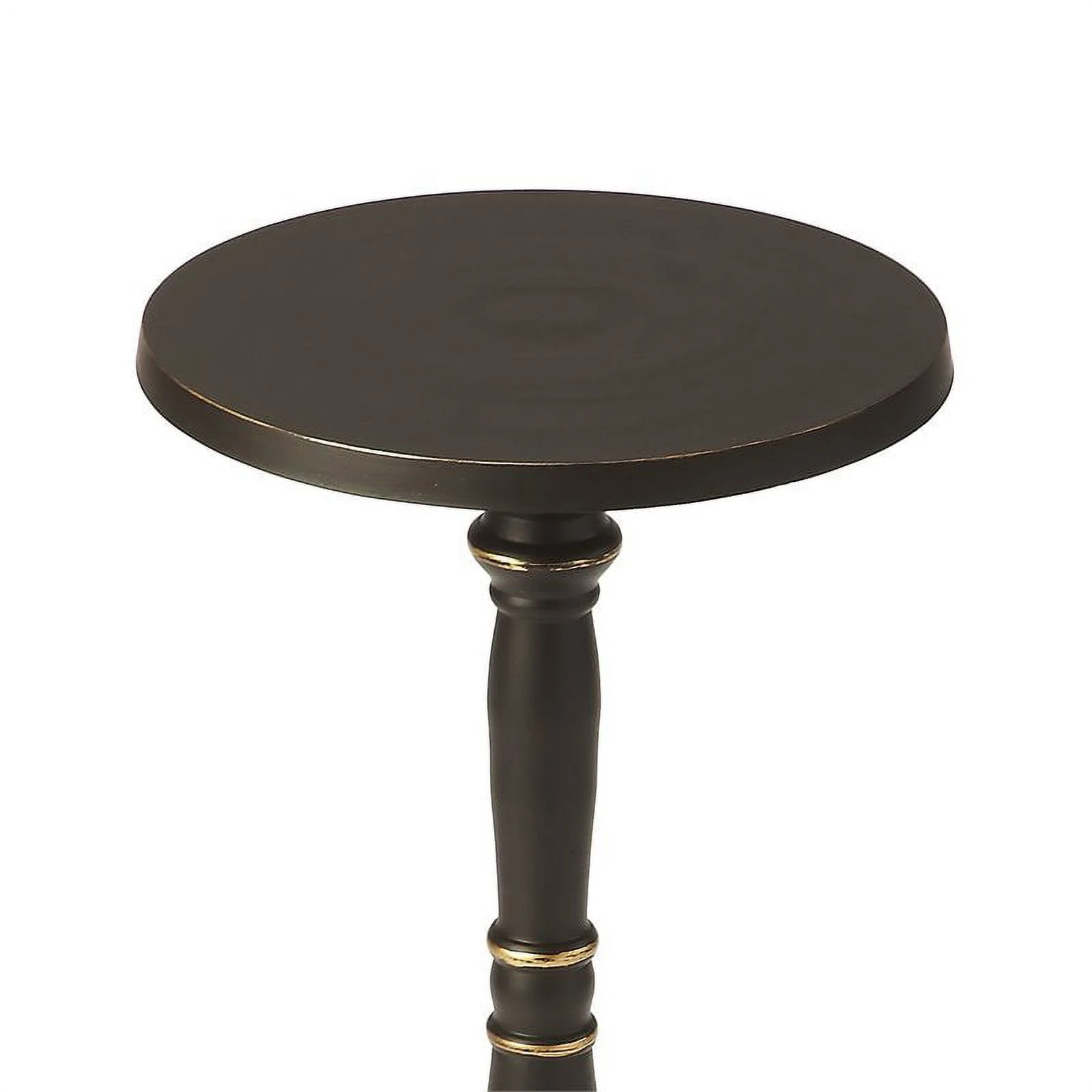 Bowery Hill Modern Metal End Table in Brown Finish and Golden Accents