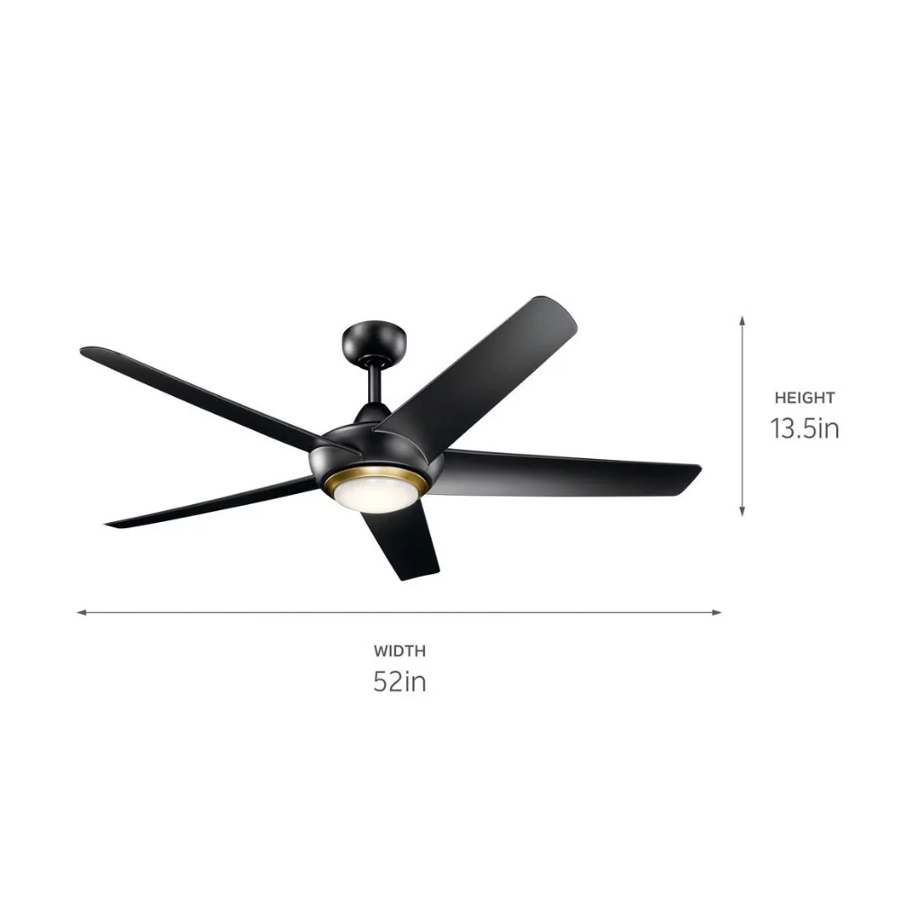 Ceiling Fan with Light Kit with Transitional Inspirations 13.5 inches Tall By 52 inches Wide-Brushed Nickel Finish Bailey Street Home 147-Bel-4402460