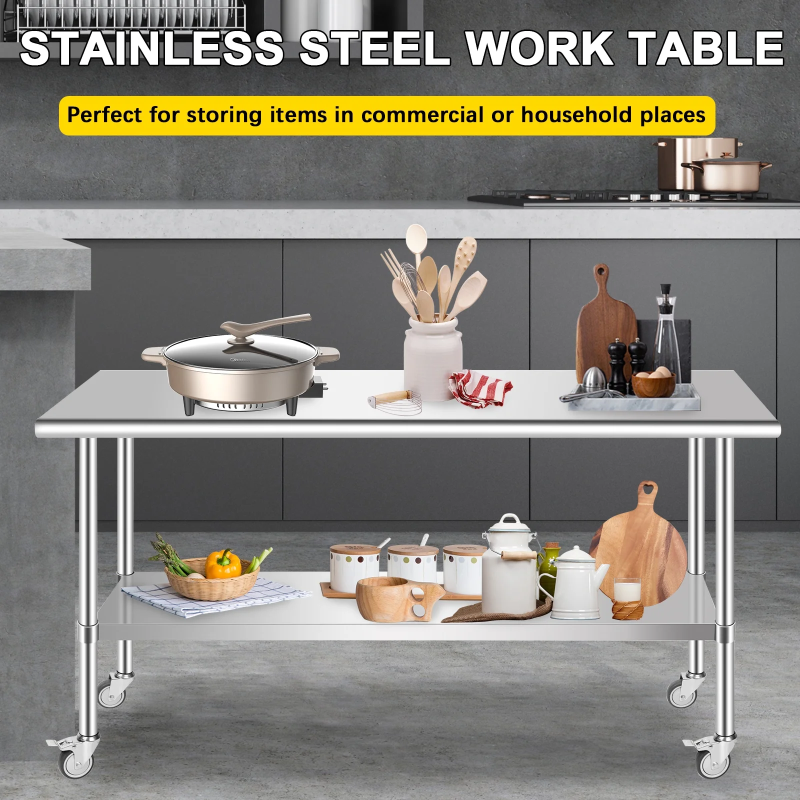 JSTUOKE Stainless Steel Work Table 48