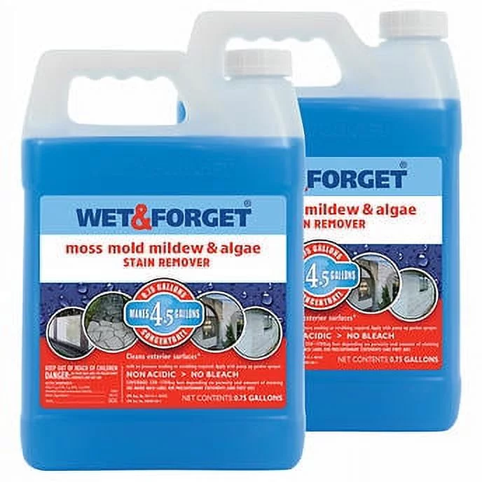 Wet & Forget Moss, Mold, Mildew & Algae Stain Remover 0.75-gallon, 2 pack