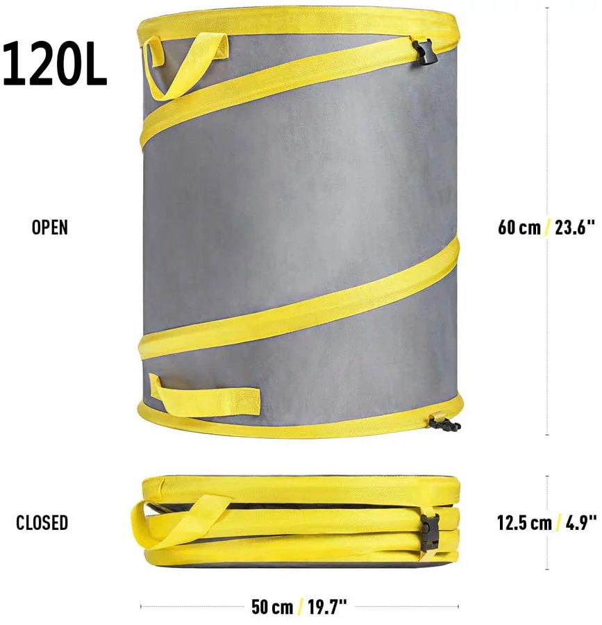 Jardineer 30 Gallon Collapsible Garden Bag/Trash Can - Reusable Leaf Bag - Pop Up Yard Waste Bag Container/Leaf Bin