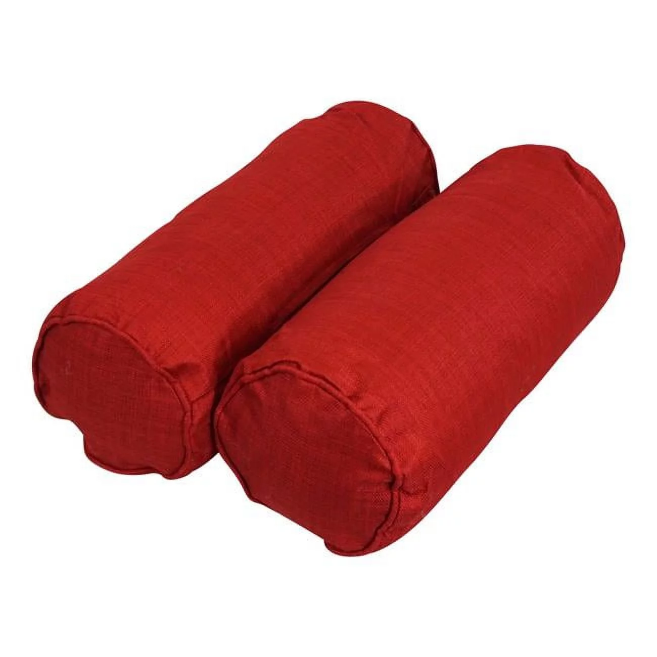 20 x 8 in. Double-Corded Spun Polyester Bolster Pillows with Inserts, Paprika - Set of 2