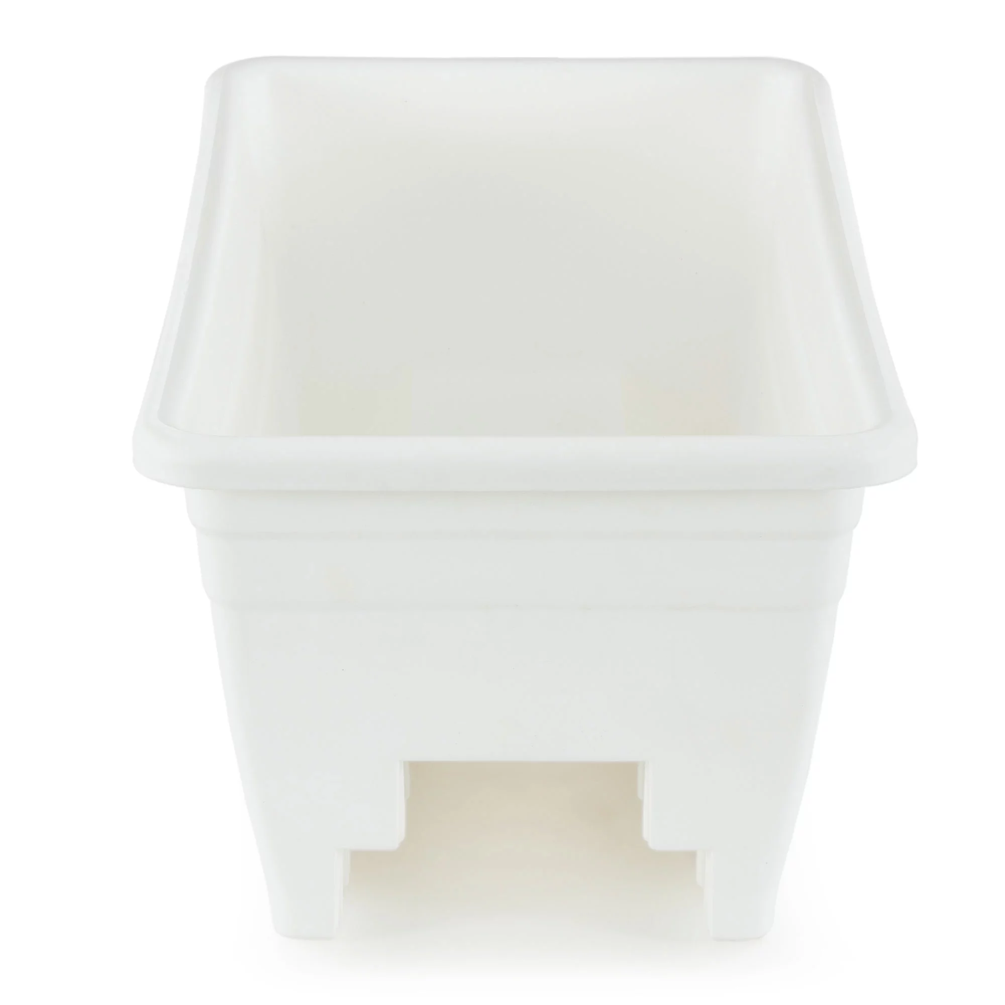 HC Companies Heavy Duty 24 In Plastic Deck Rail Box Planter, White (4 Pack)