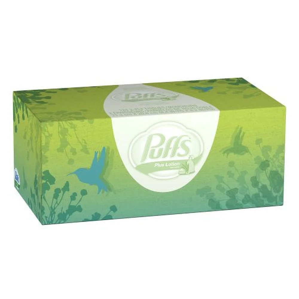 Puffs Plus Lotion Facial Tissues; 6 Family Boxes; 124 Tissues per Box