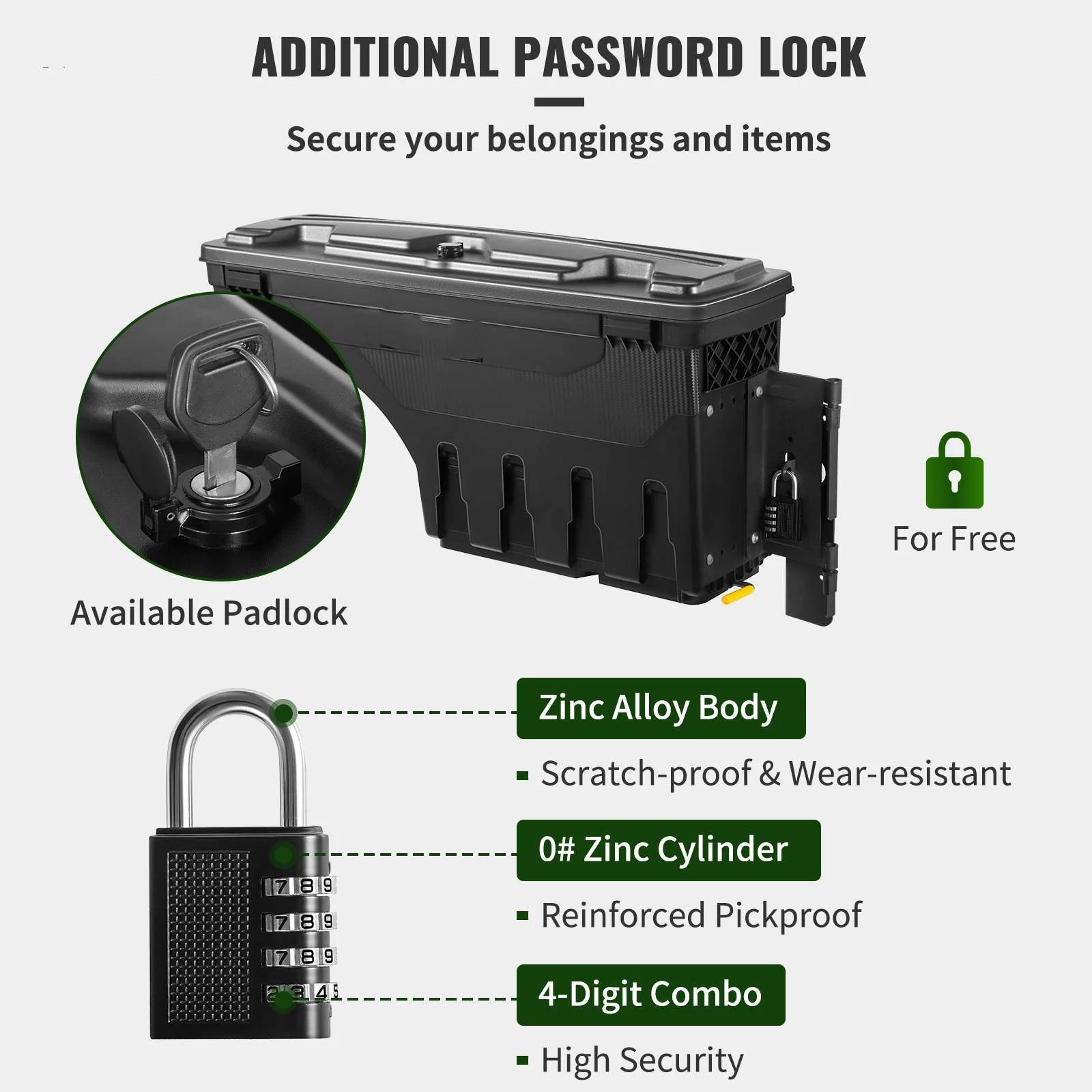 BENTISM Truck Bed Storage Tool Box Lockable for Tundra 2007-2021 Left and Right