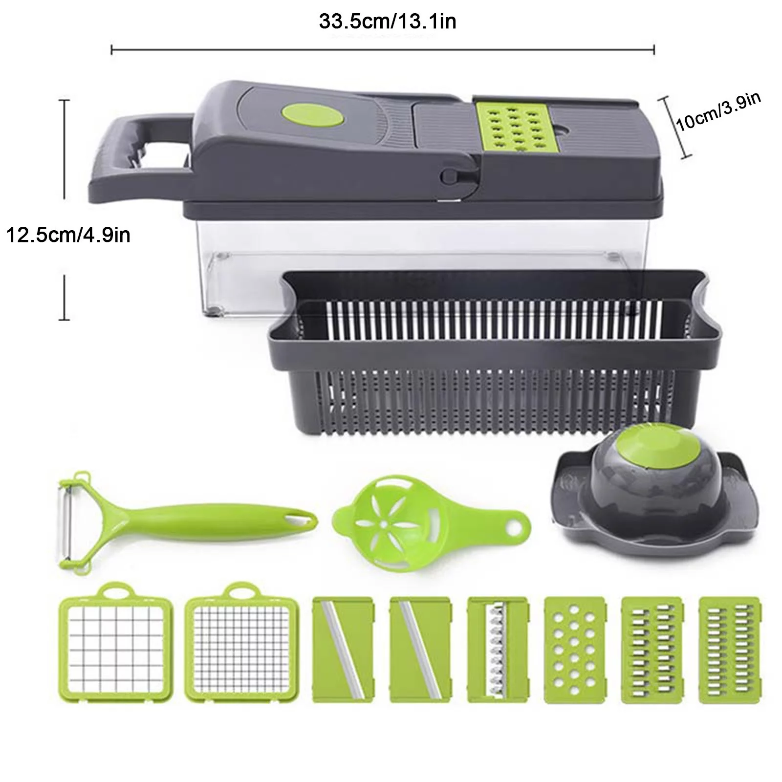 Professional-12-in-1 Vegetable Chopper With Adjustable Slicer-&-Onion Dicer