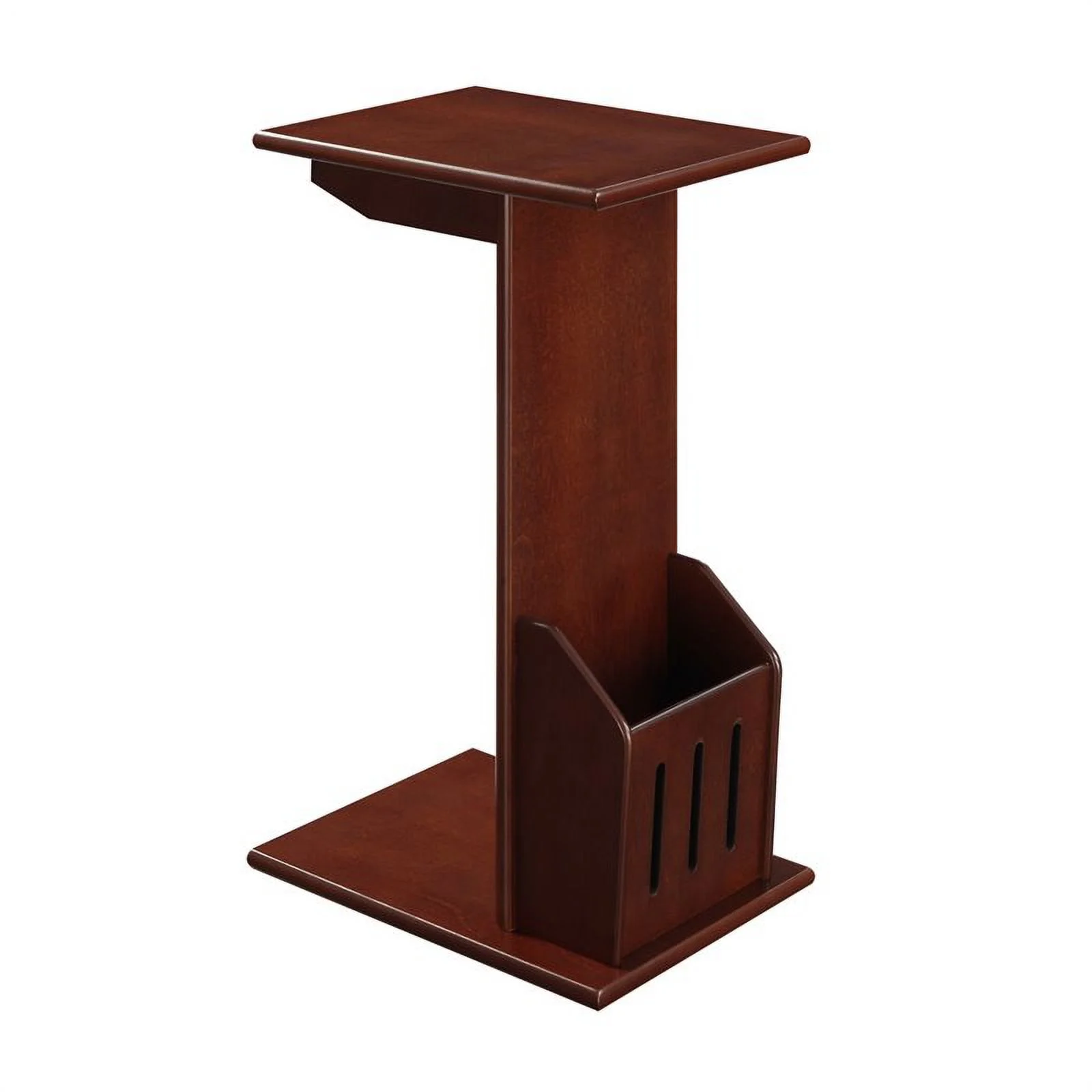 Home Square End Table in Espresso Mahogany Wood Finish - Set of 2