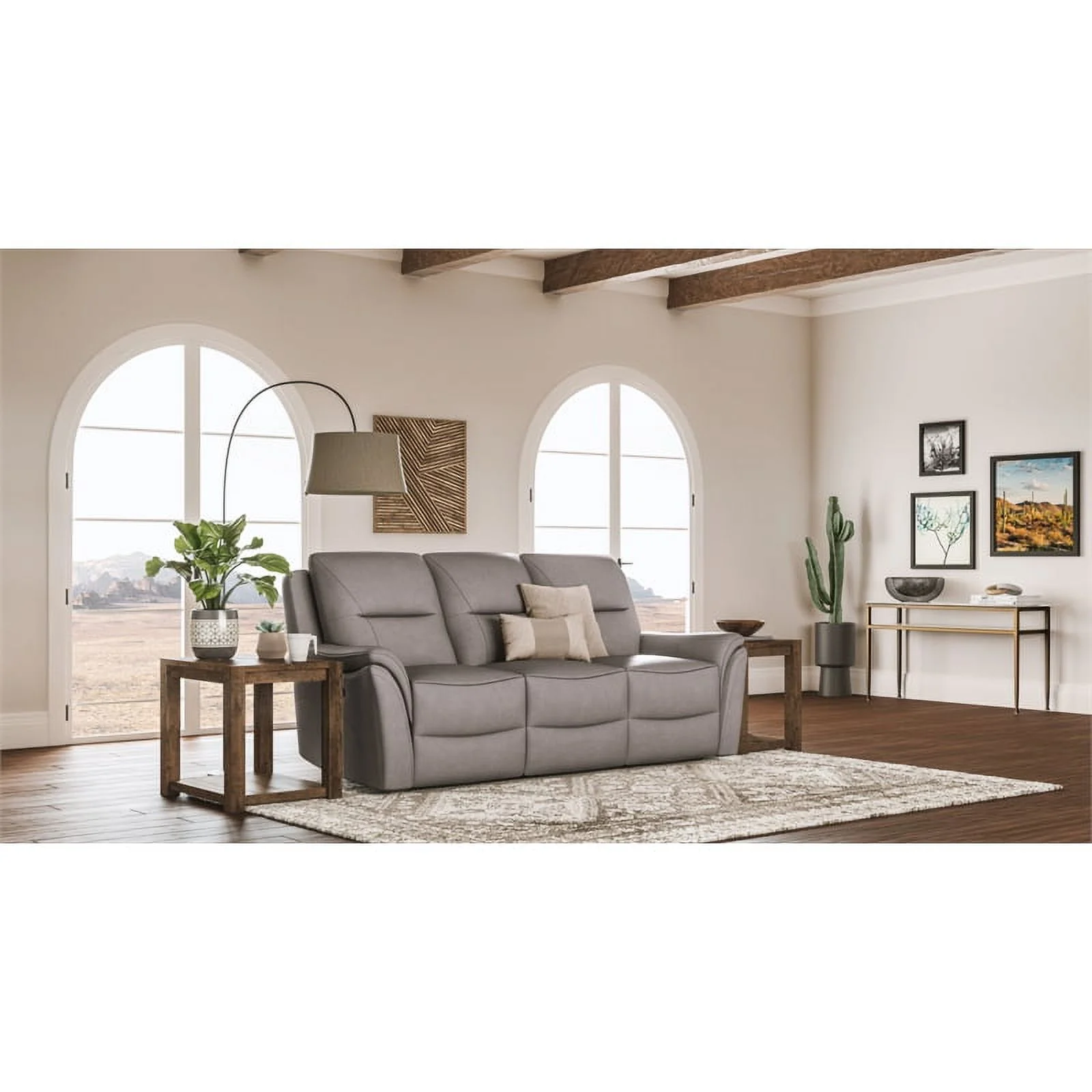 Home Square 3-Piece Set with Coffee Table and 2 End Tables in Brown