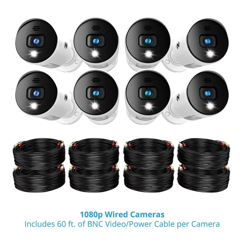 Night Owl BTD2818LSA BTD2 Series Bluetooth 8 Channel 1080p DVR & 8 x 1080p Light Cameras with Audio