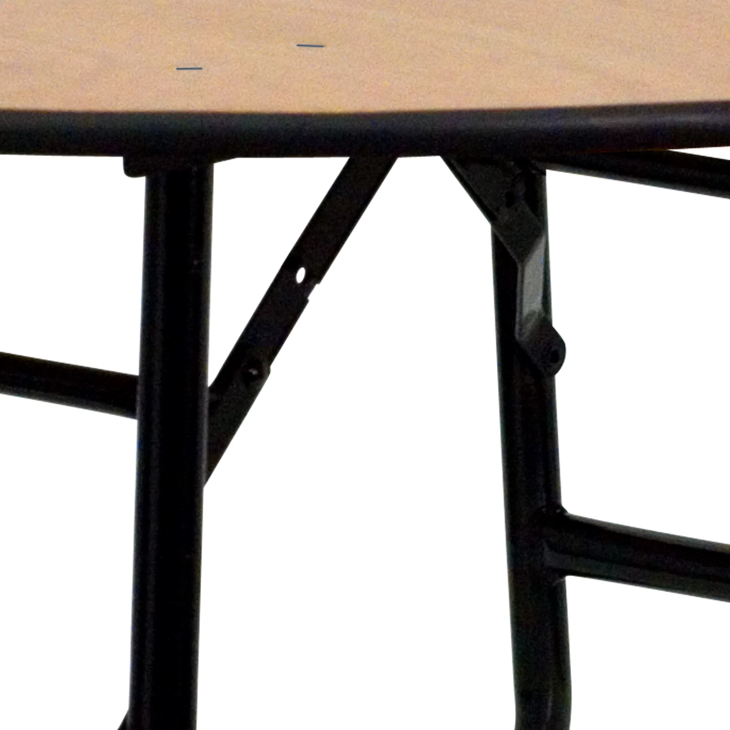 Emma + Oliver 4-Foot Round Wood Folding Banquet Table with Clear Coated Finished Top