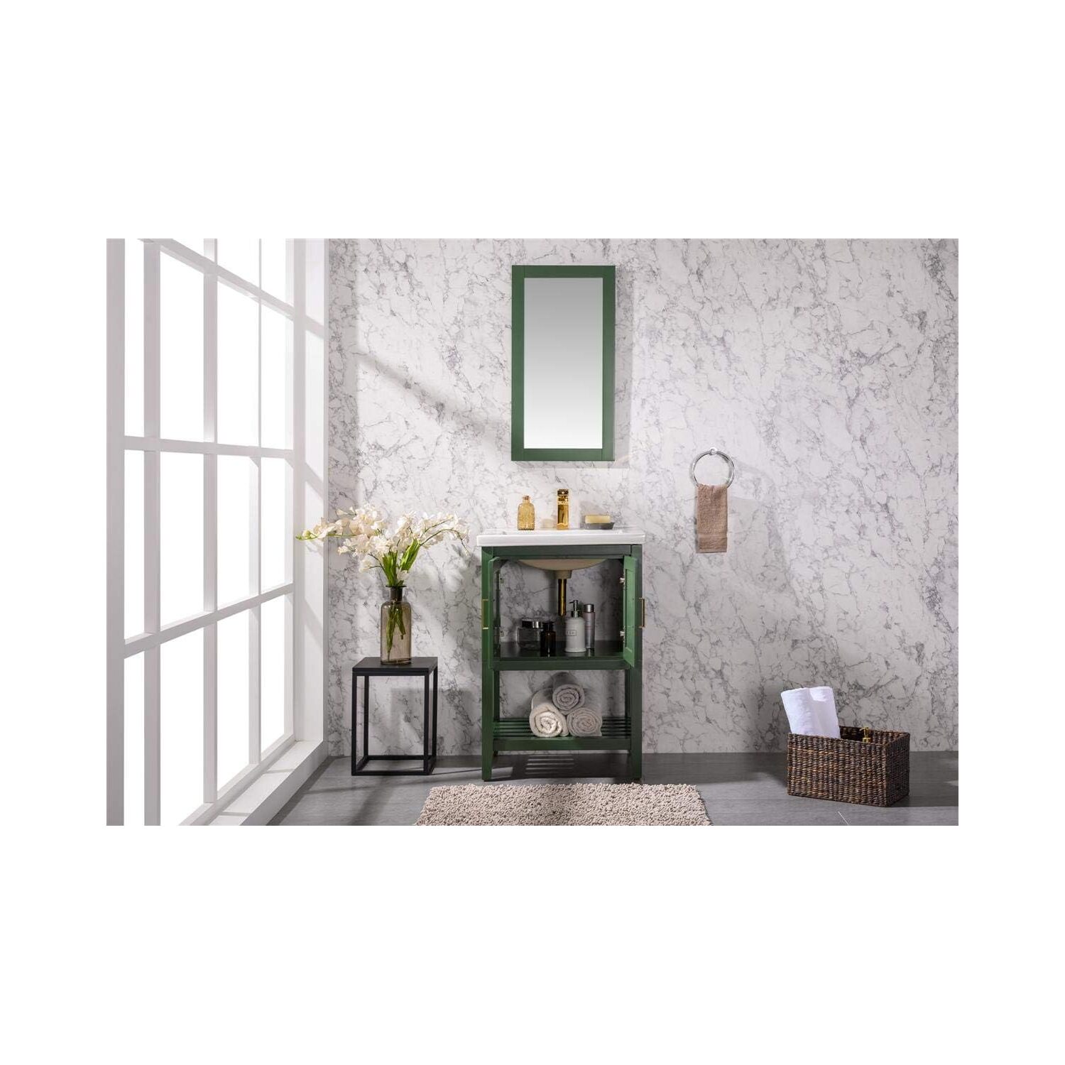 Maykoosh Natural Beauty 24-Inch Kd Green Sink Vanity